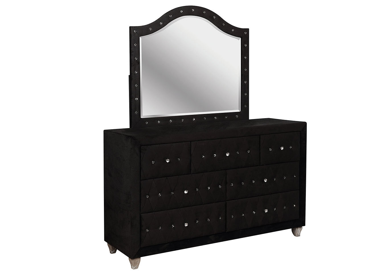 Alzire Black Dresser and Mirror,Furniture of America