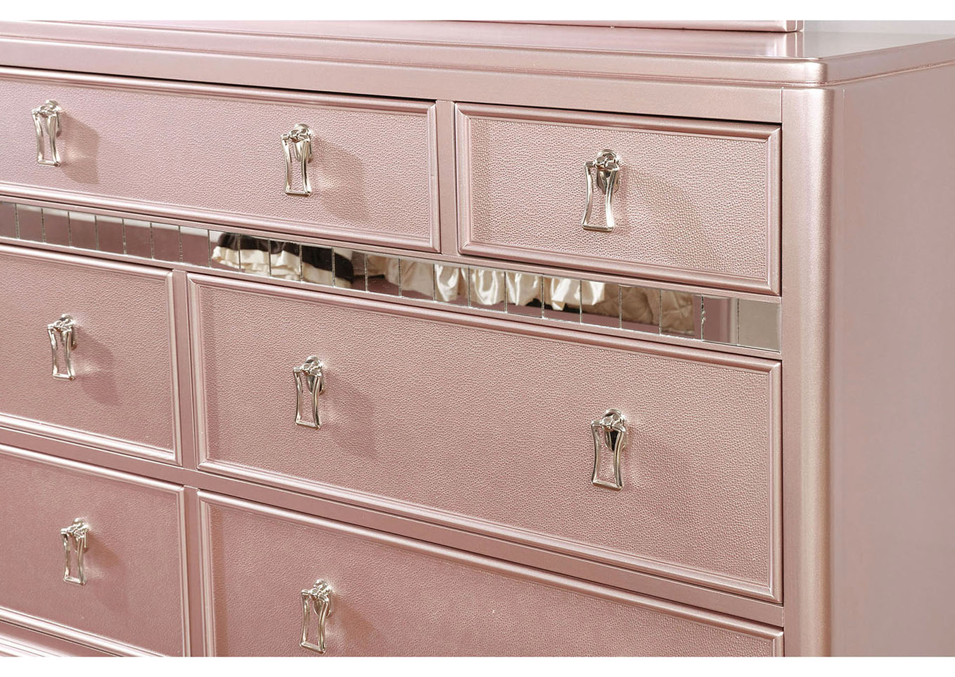Ariston Pink Dresser and Mirror,Furniture of America