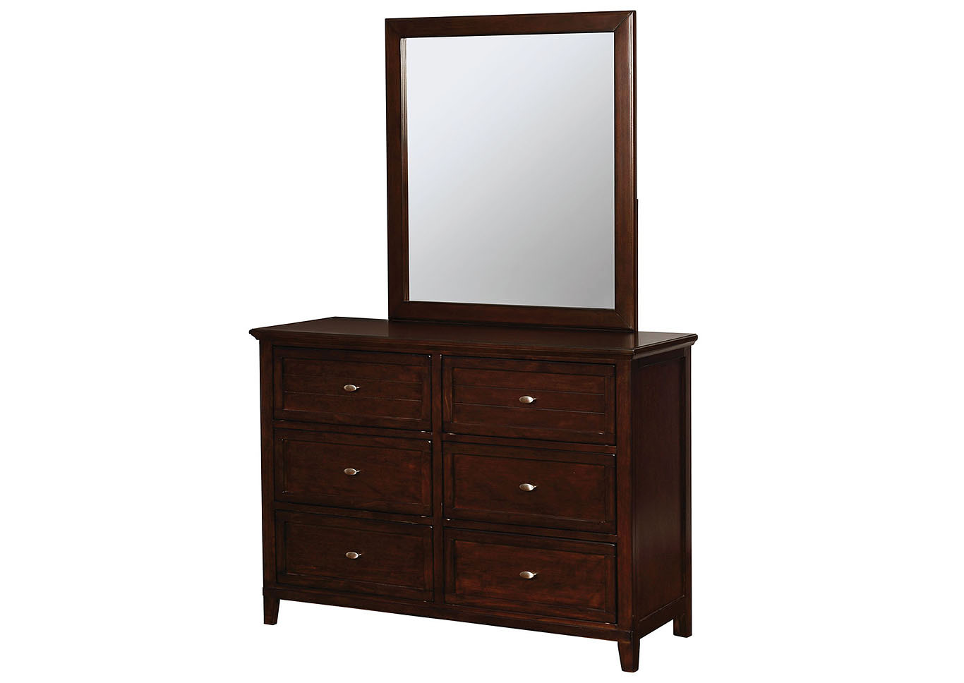 Brogan Brown Twin Sleigh Bed w/Dresser and Mirror,Furniture of America