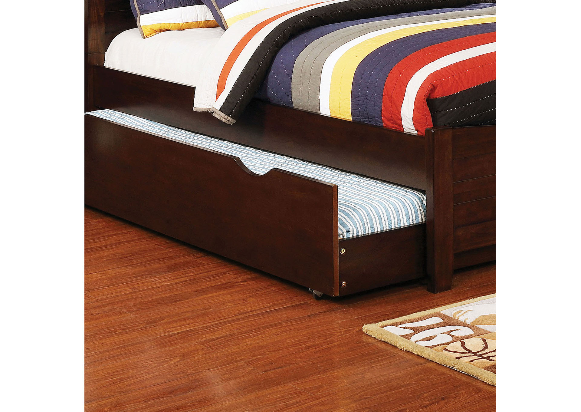 Brogan Brown Twin Sleigh Bed w/Trundle,Furniture of America
