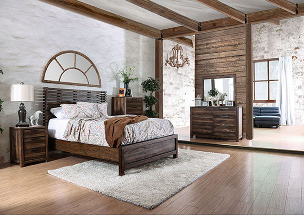 Hankinson Rustic Natural Tone Dresser and Mirror,Furniture of America