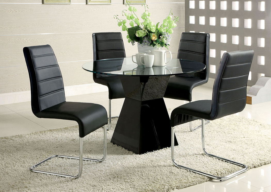 Mauna Black Dining Table w/4 Side Chair,Furniture of America