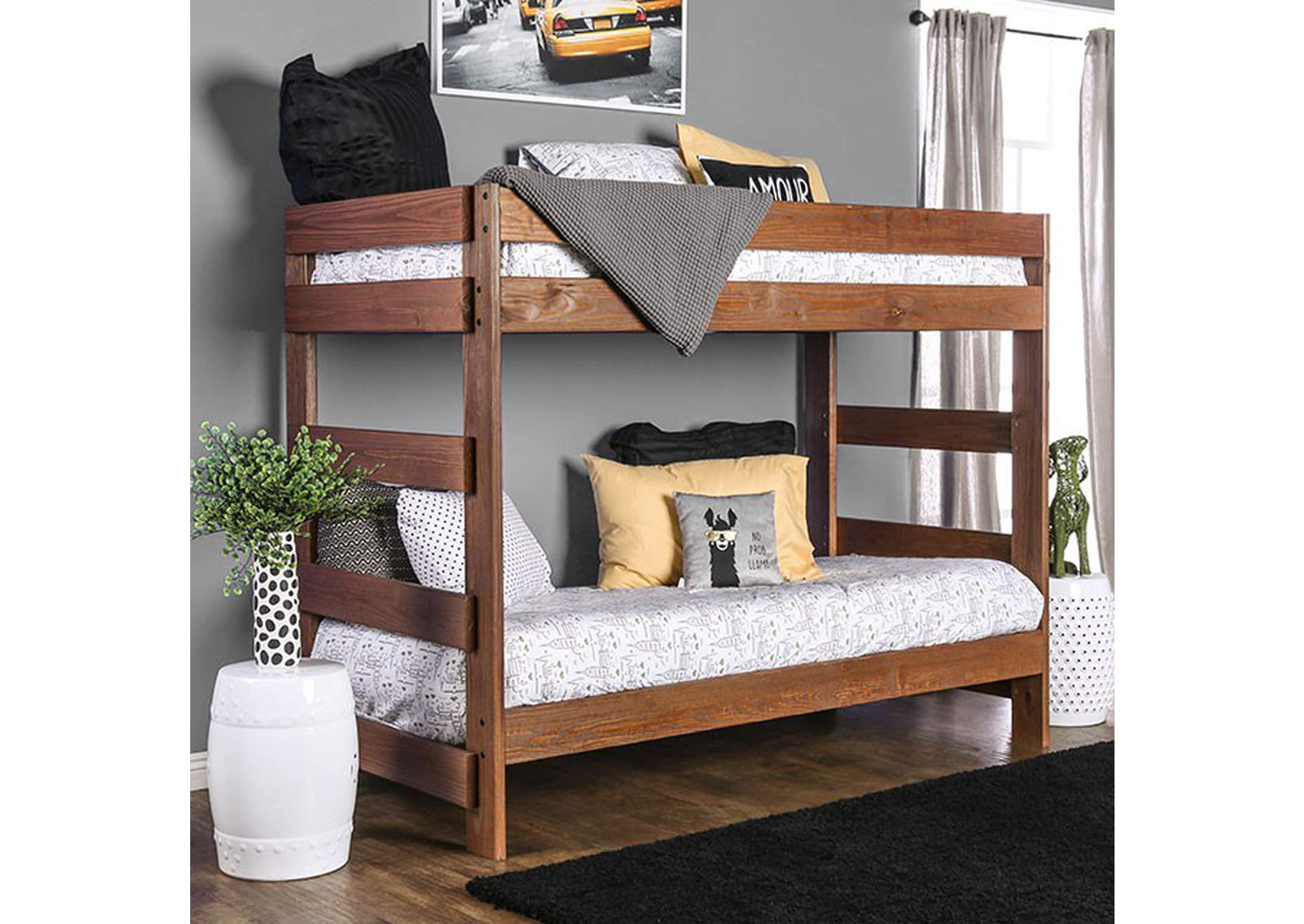 Arlette Mahogany Twin/Twin Bunk Bed,Furniture of America