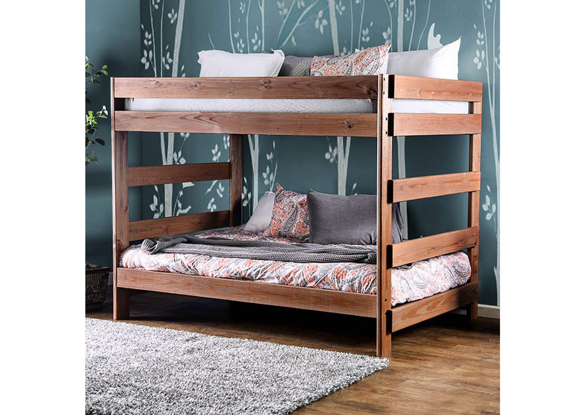 Arlette Mahogany Full/Full Bunk Bed,Furniture of America