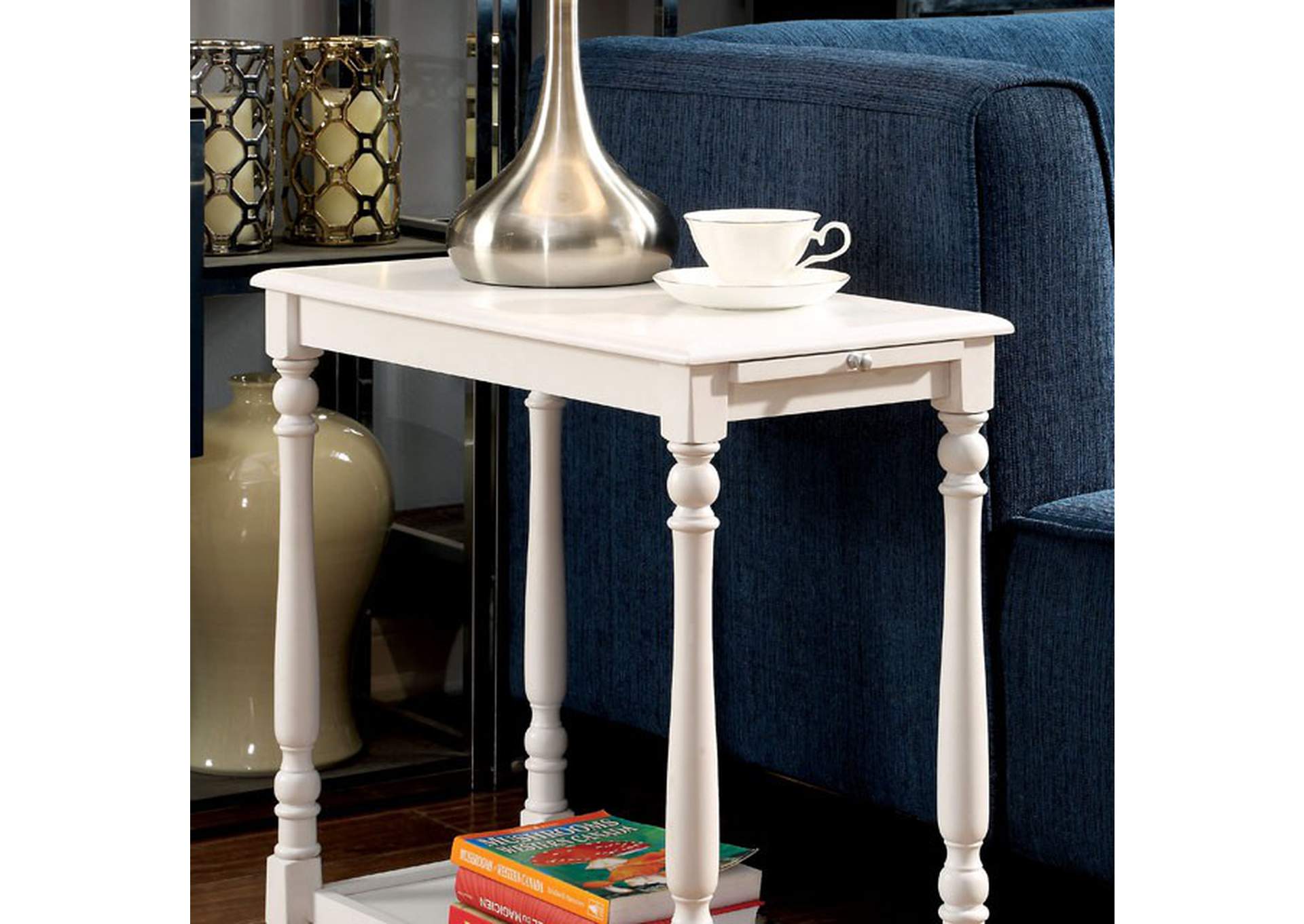 Deering White Side Table,Furniture of America TX