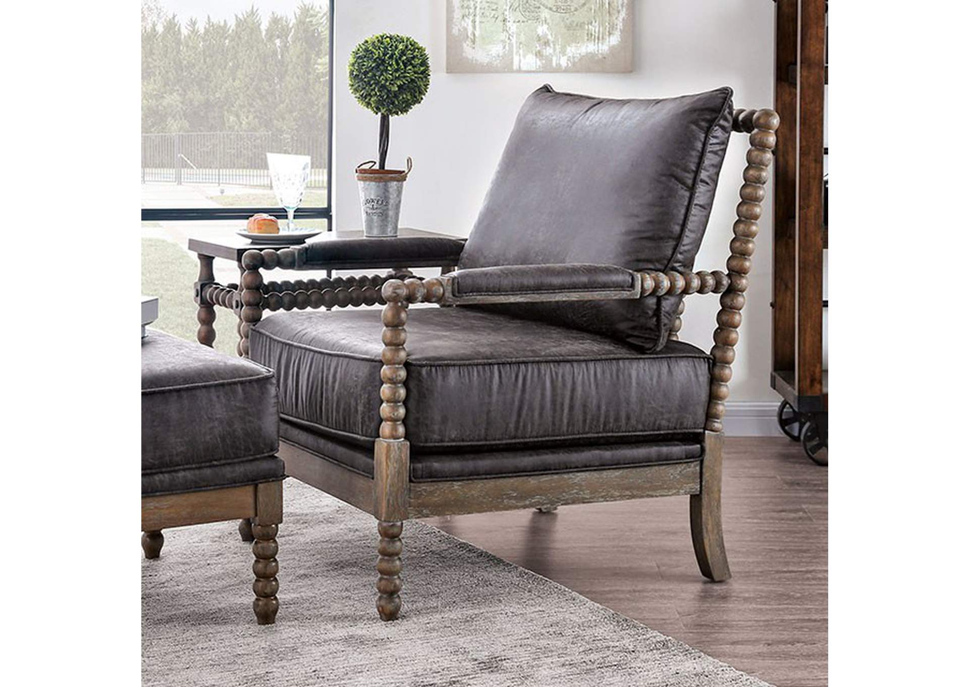 Tarragona Warm Gray Accent Chair,Furniture of America