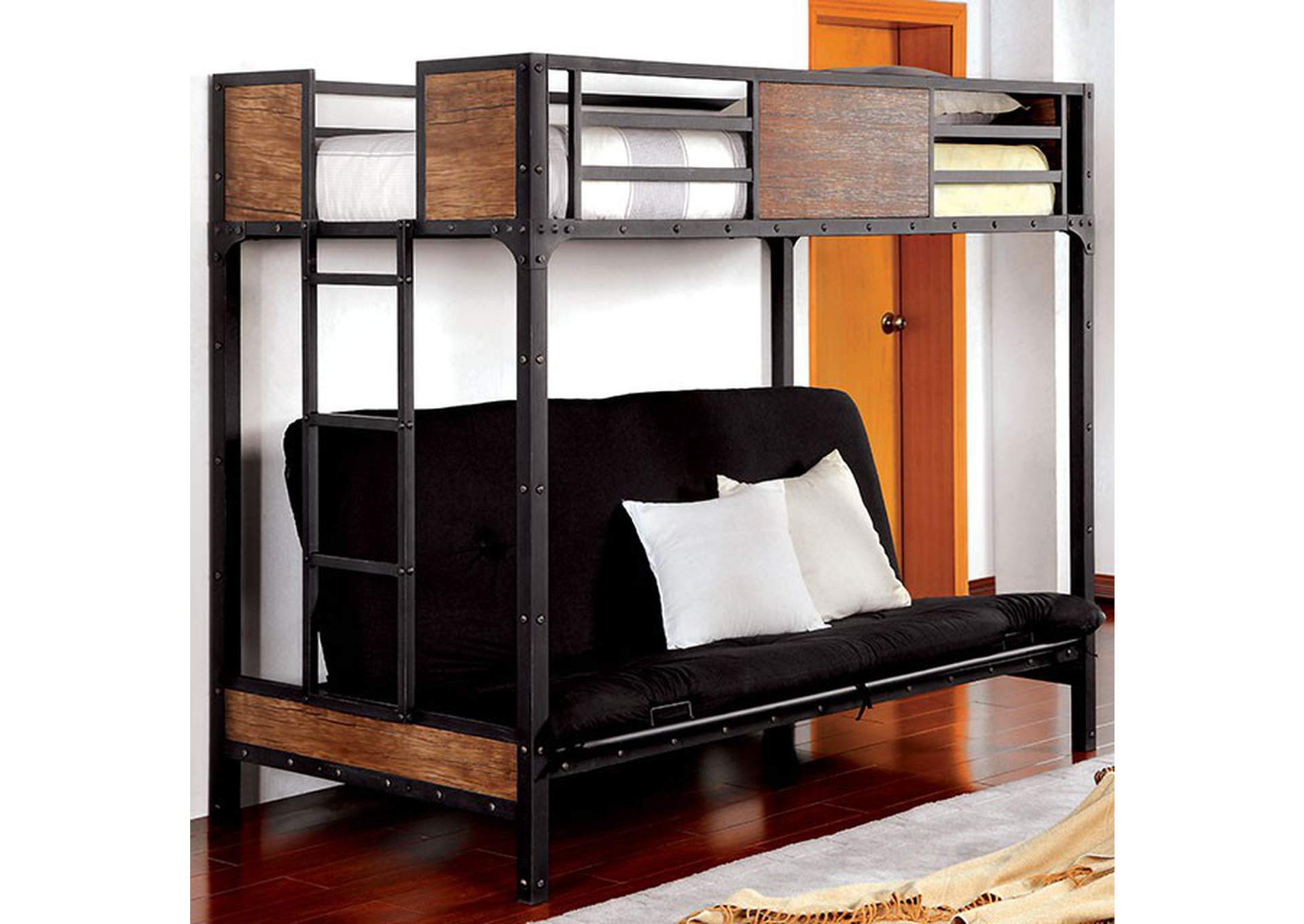 Clapton Black Twin/Twin Bunk Bed,Furniture of America TX