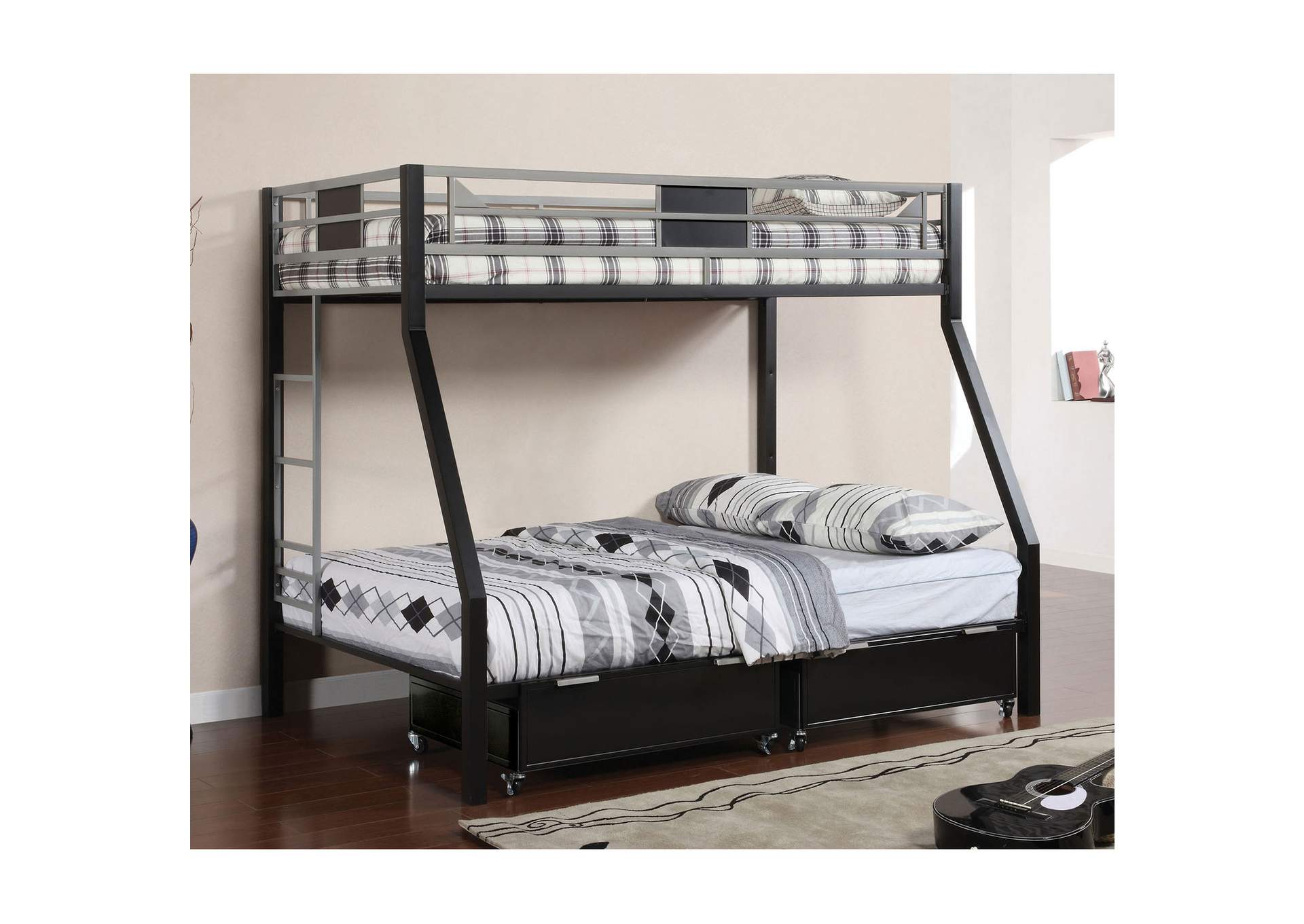 Clifton Silver Twin/Full Bunk Bed,Furniture of America TX