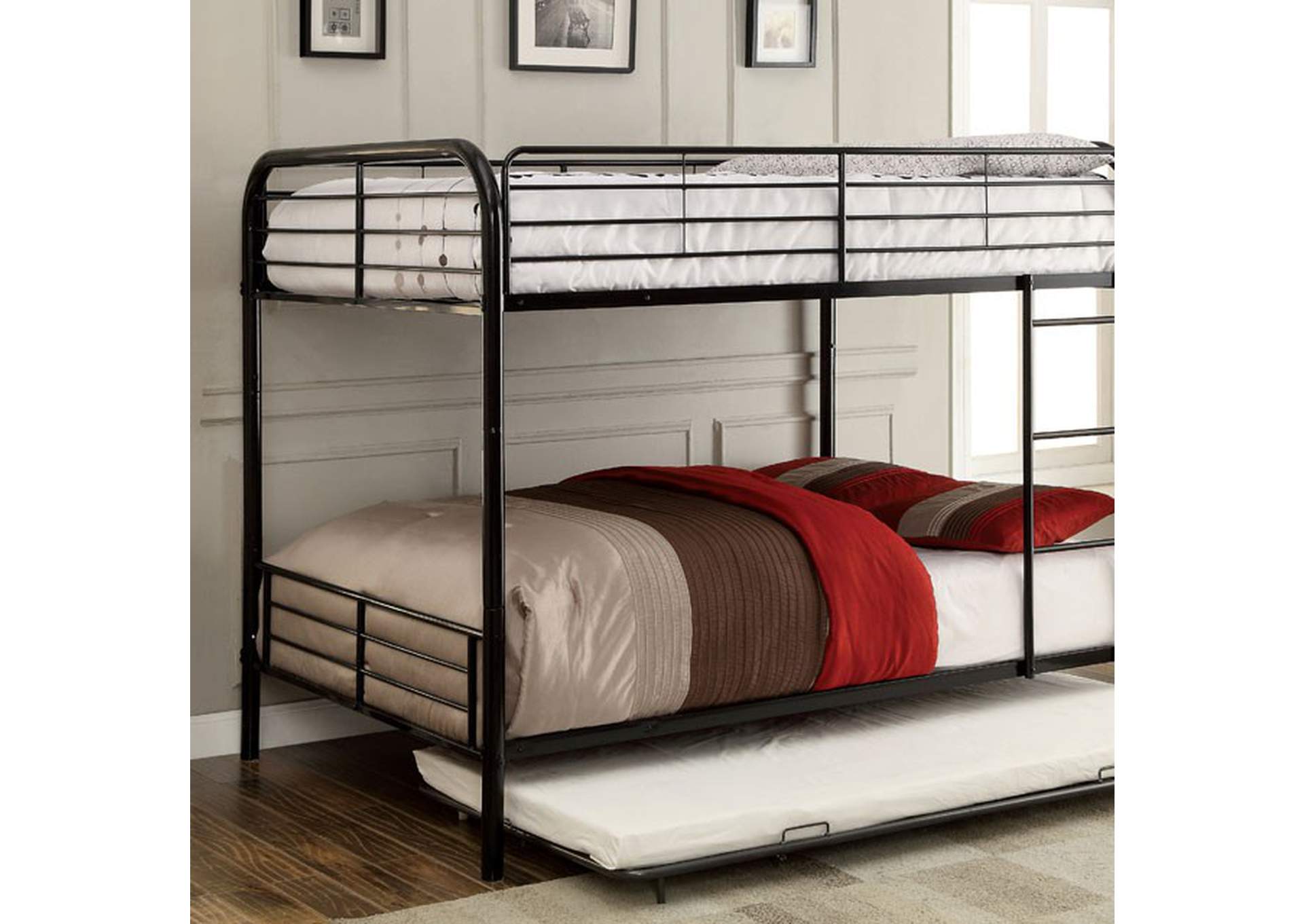 Brocket Black Full/Full Bunk Bed,Furniture of America TX