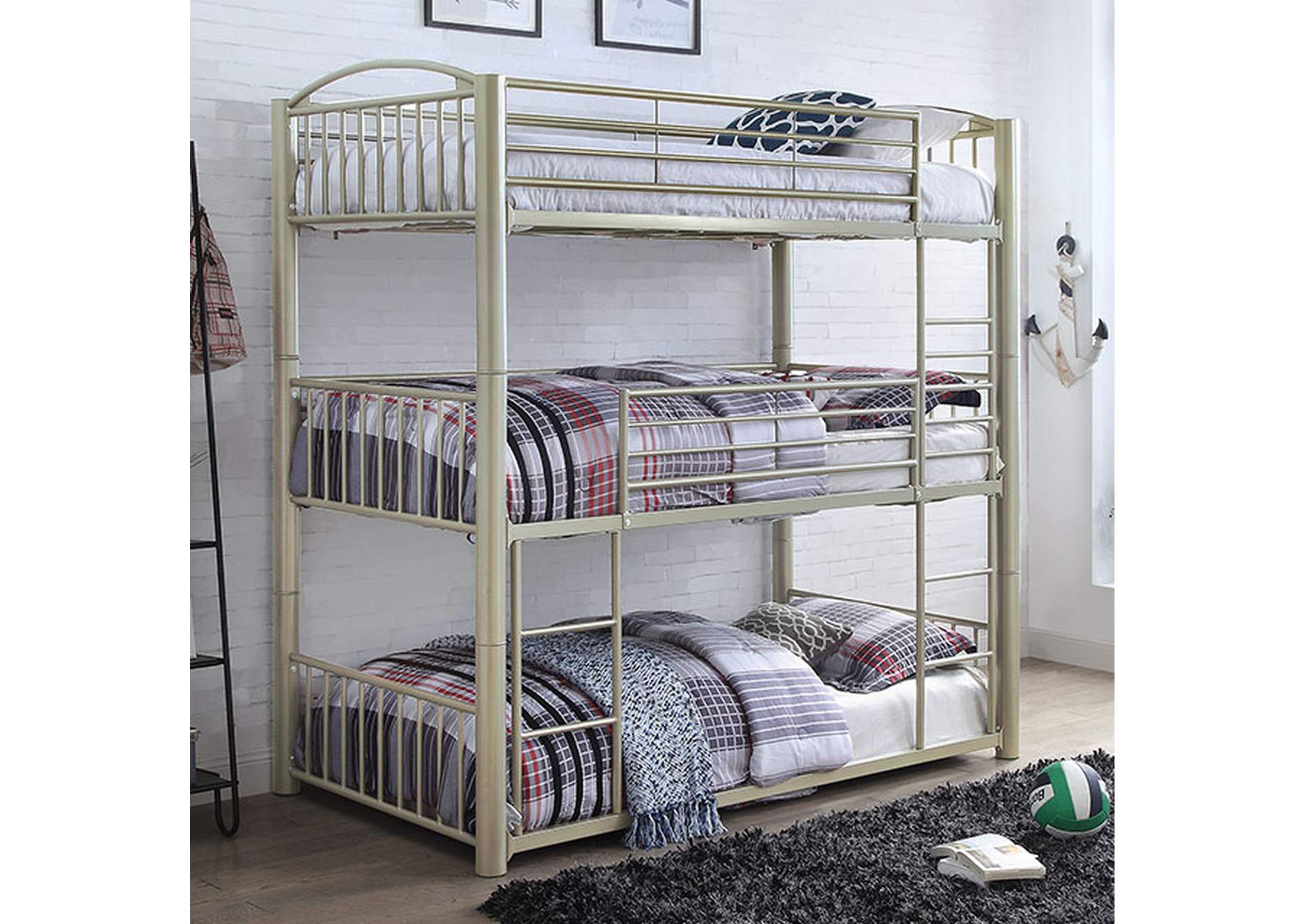 Bettina Twin Triple Decker Bed,Furniture of America