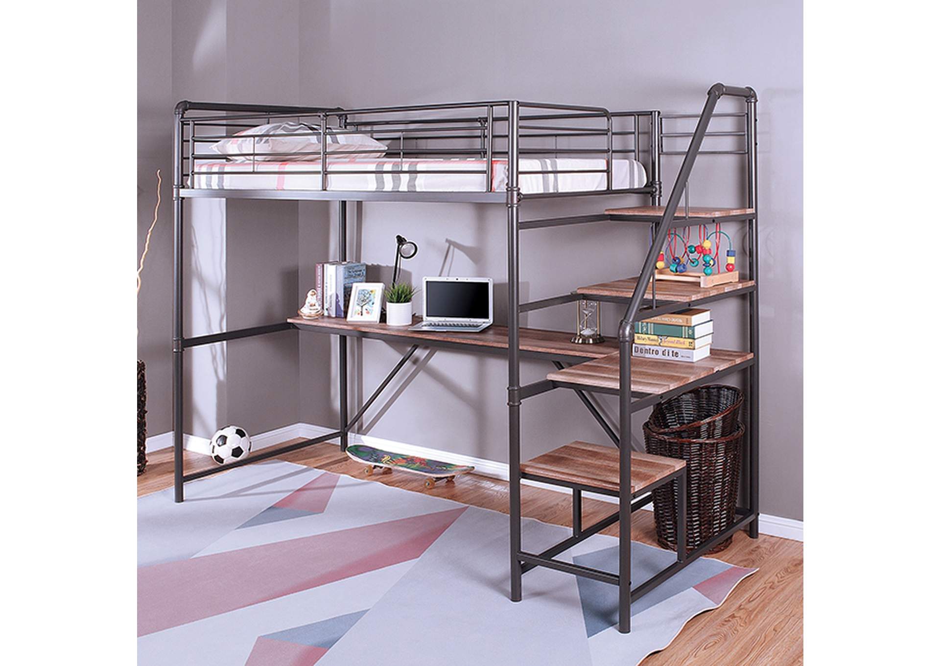 Rowley Twin Bed/Workstation,Furniture of America