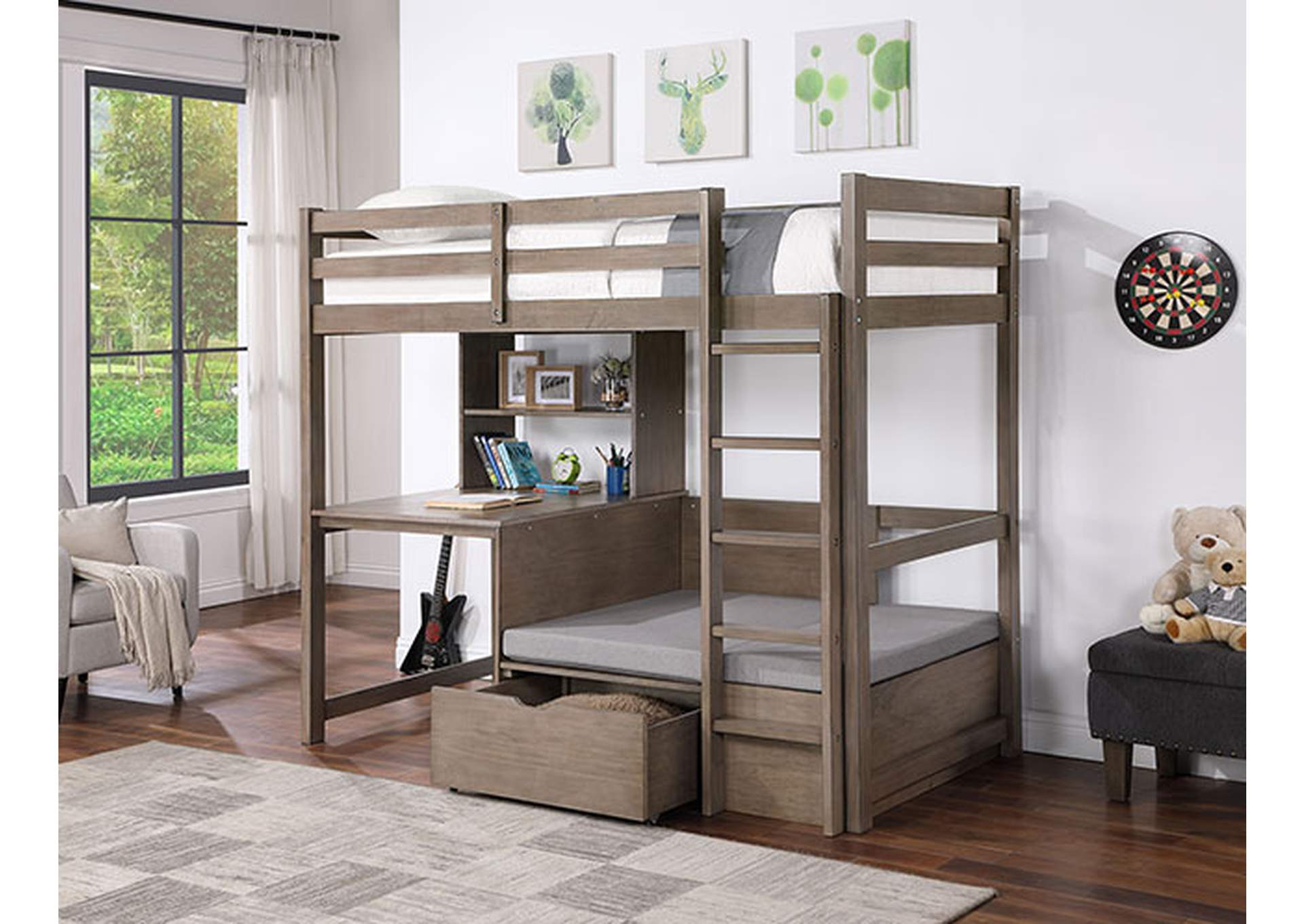 Callistus Twin/Workstation Loft Bed,Furniture of America