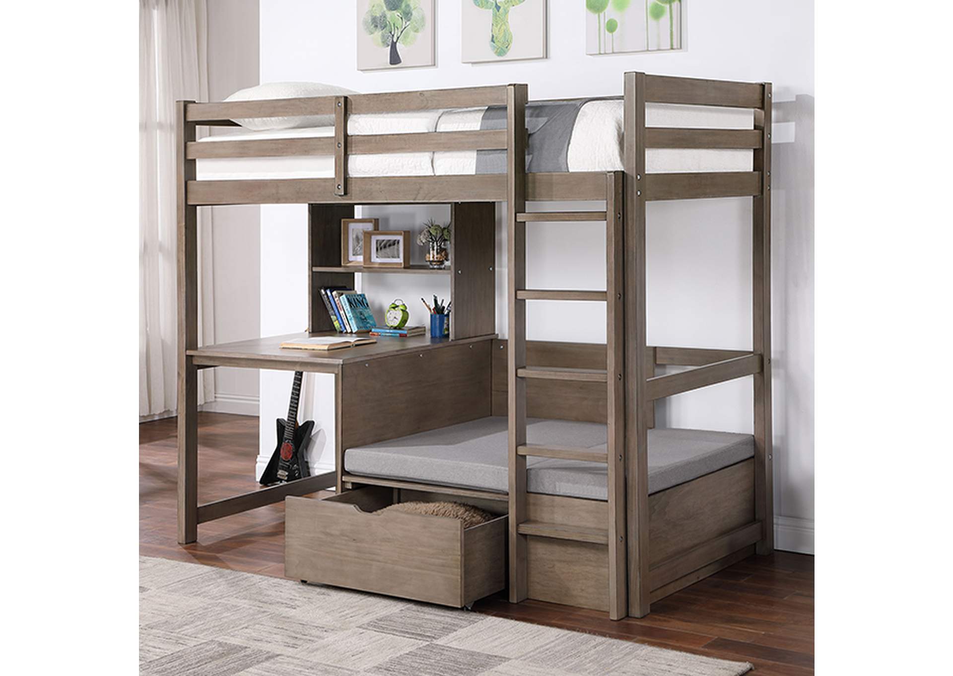 Callistus Twin/Workstation Loft Bed,Furniture of America