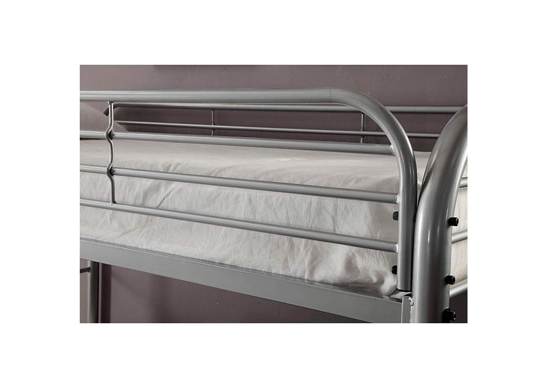 Opal Silver Twin/Full Bunk Bed,Furniture of America