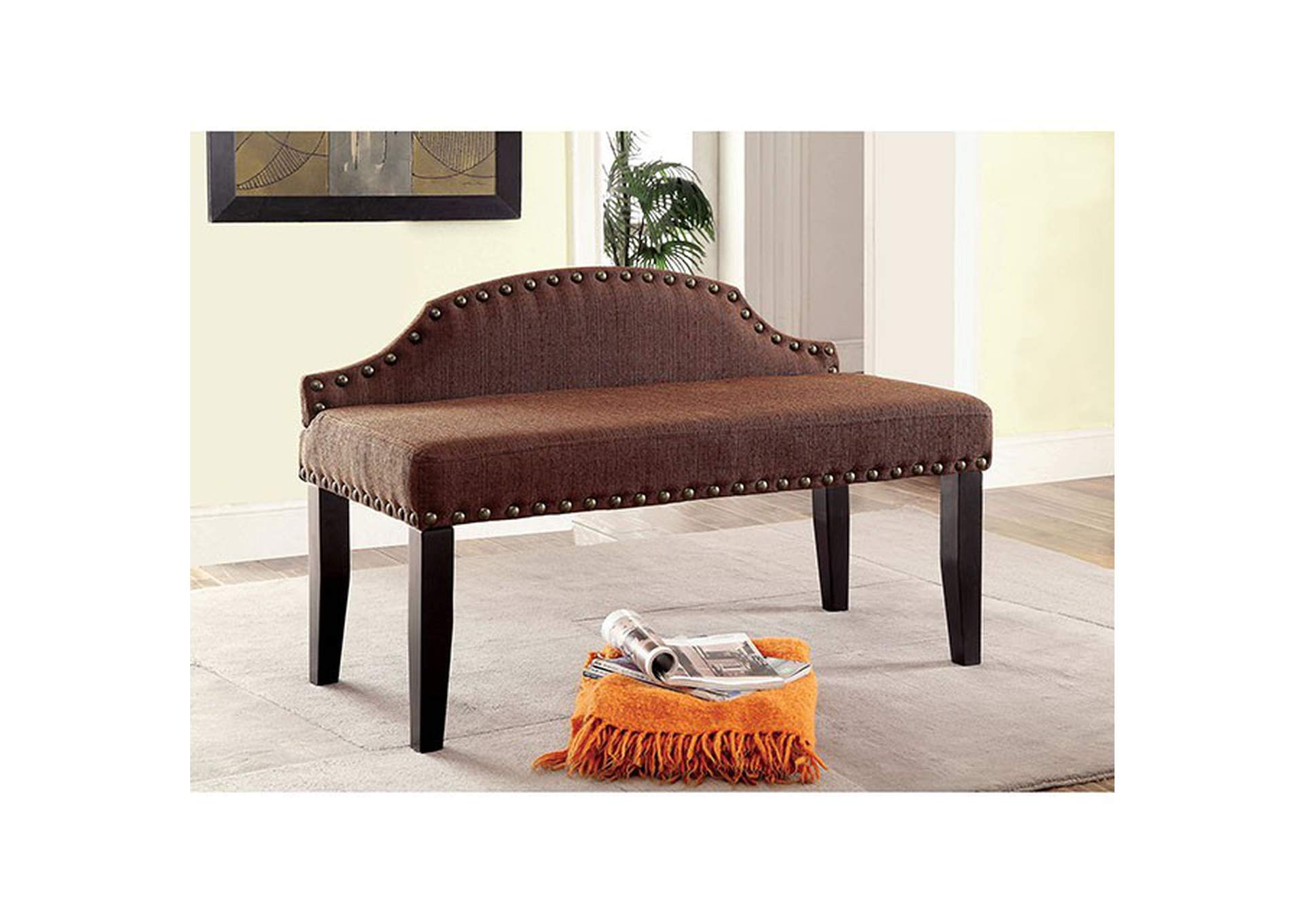 Hasselt Brown Bench,Furniture of America TX