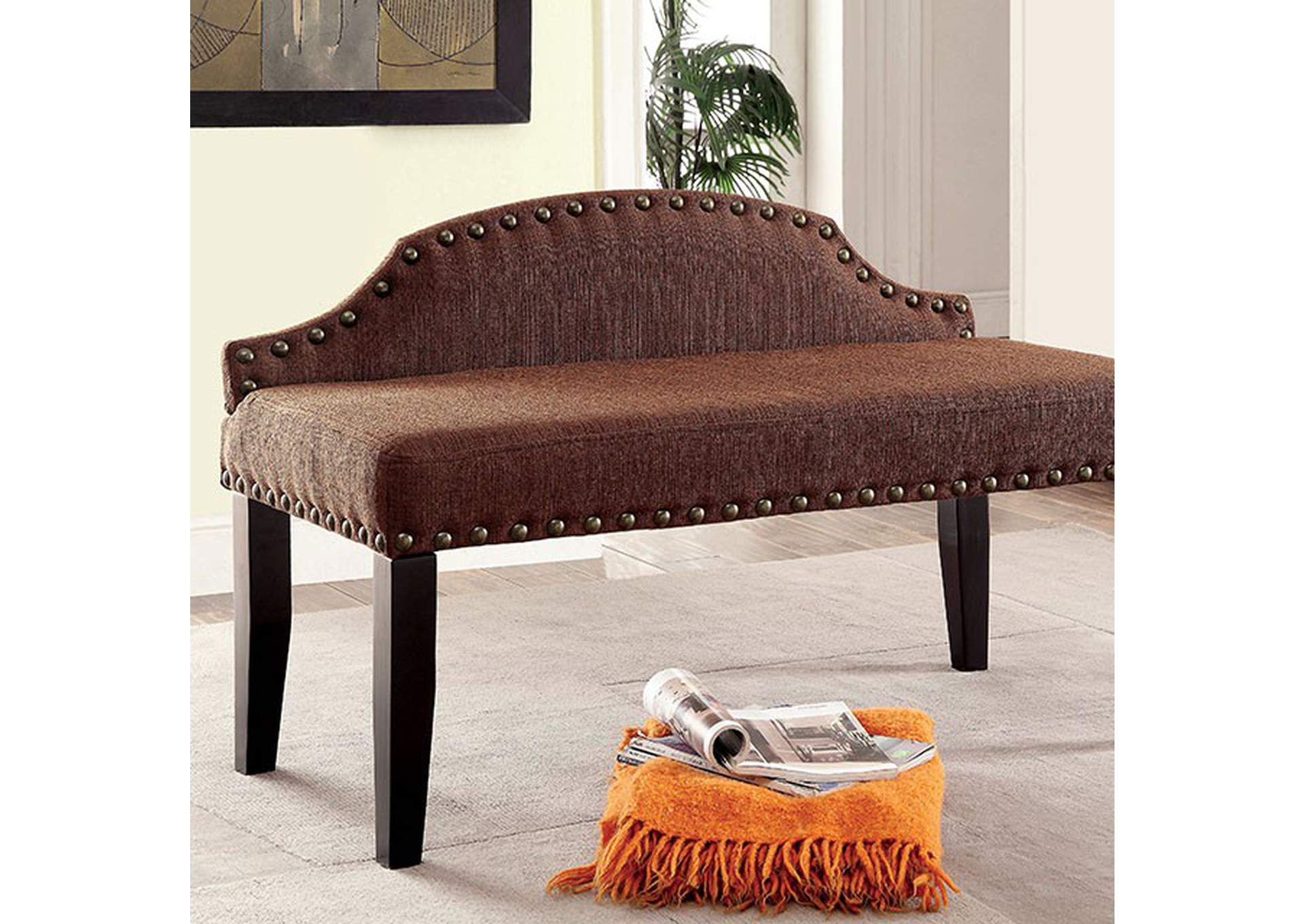 Hasselt Brown Bench,Furniture of America TX