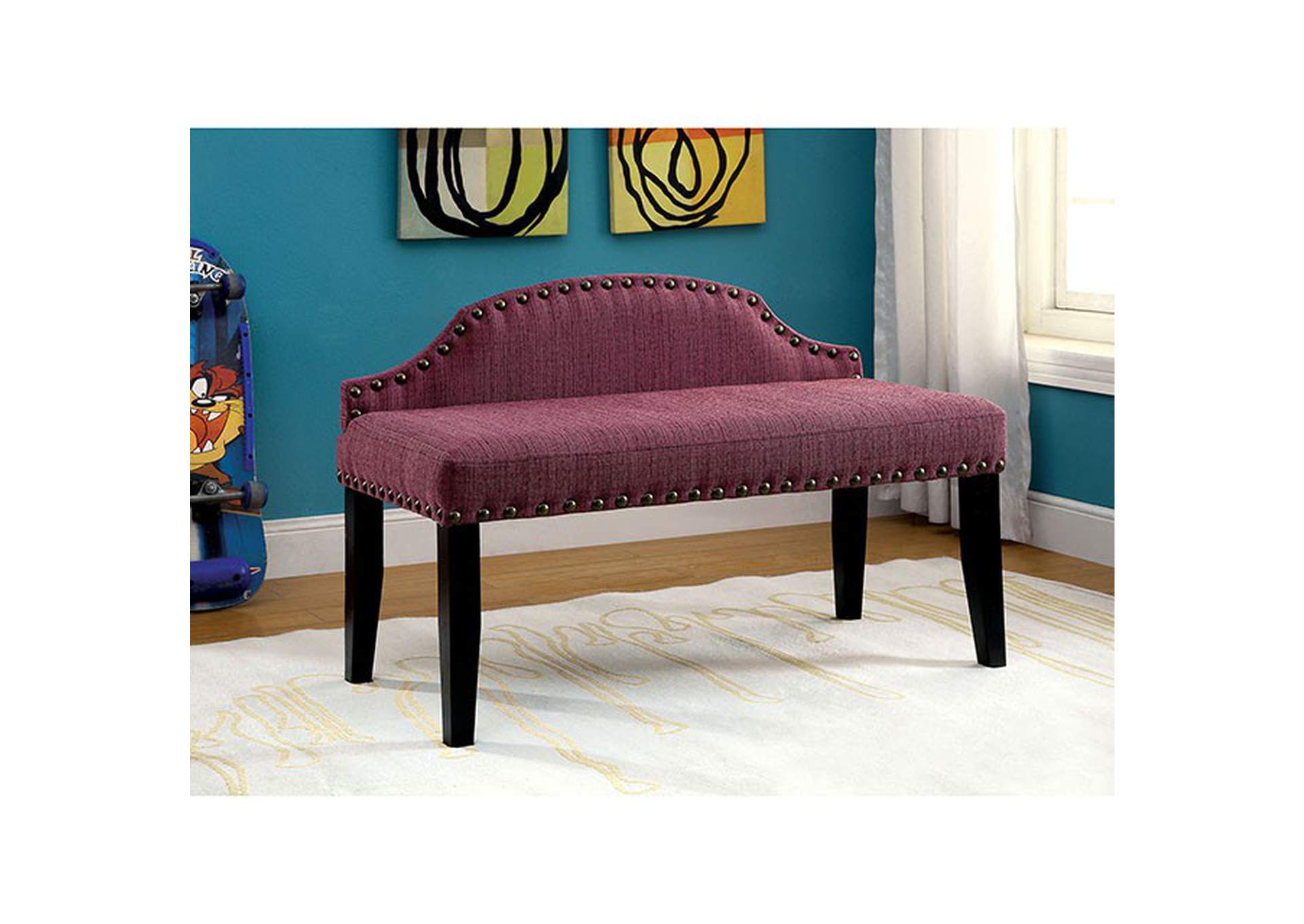 Hasselt Purple Bench,Furniture of America TX