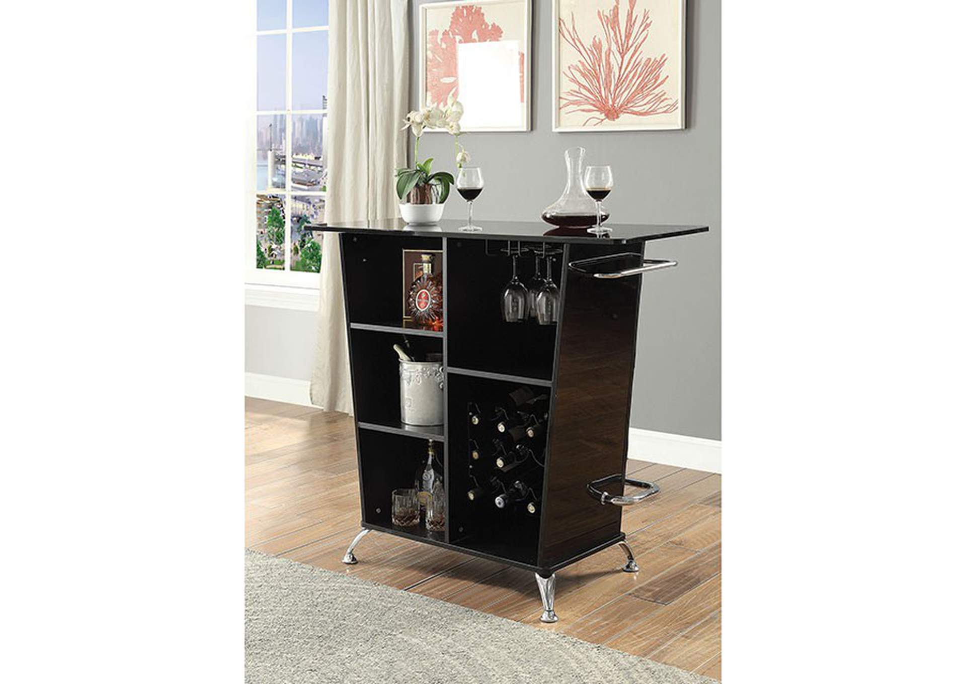 Fuero Black Bar Table,Furniture of America