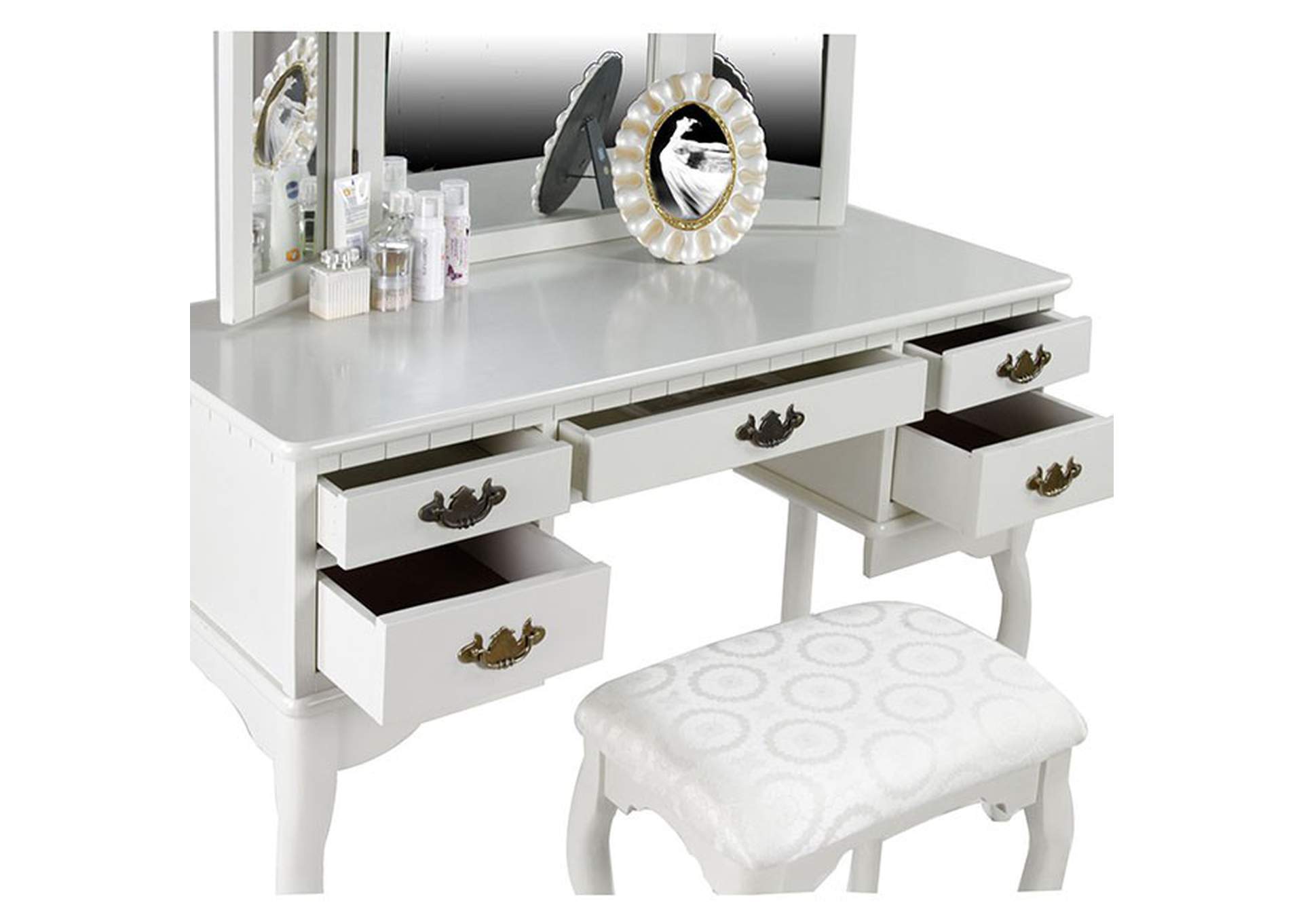 Ashland White Vanity Table,Furniture of America