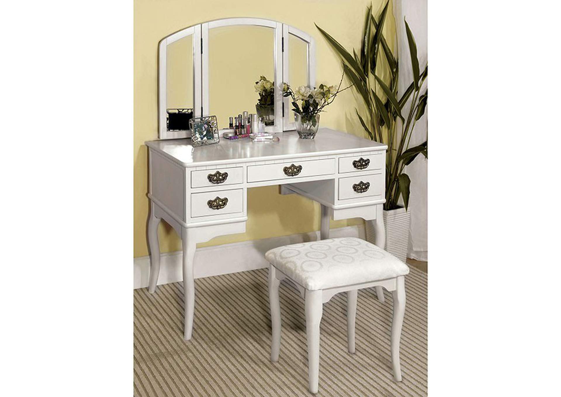 Ashland White Vanity Table,Furniture of America