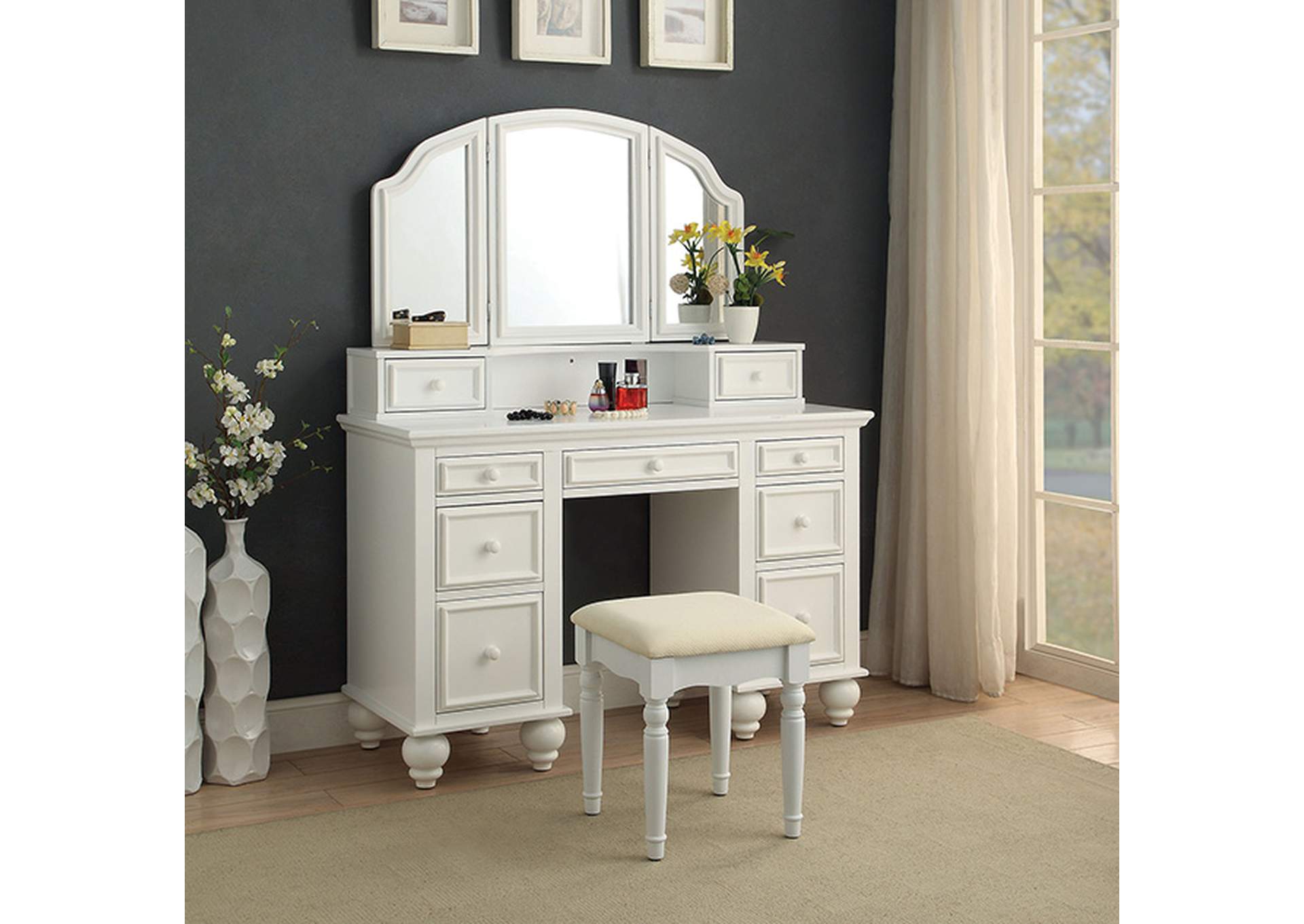 Athy Vanity w/ Stool,Furniture of America