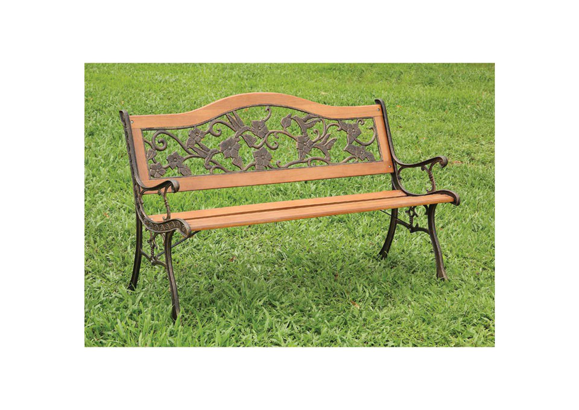 Alba Antique Oak Patio Bench,Furniture of America
