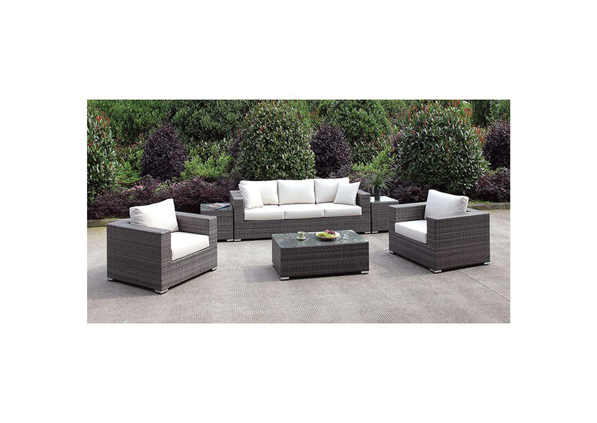 Somani Light Gray Sofa + 2 Chairs + 2 End TableS + Coffee Table,Furniture of America