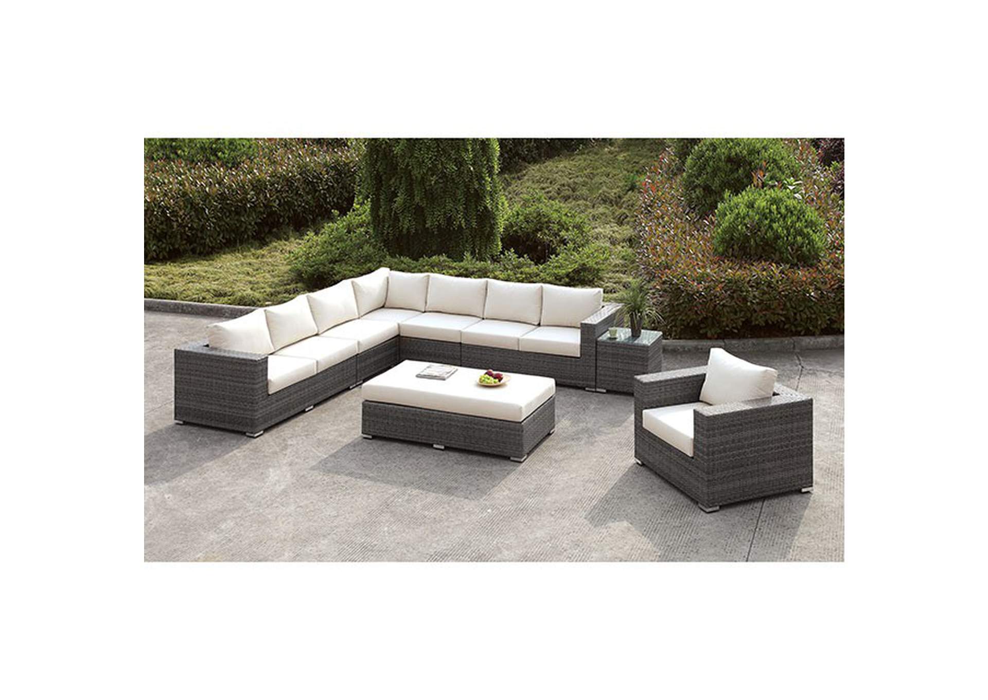 Somani L-Sectional + Chair + Ottoman,Furniture of America