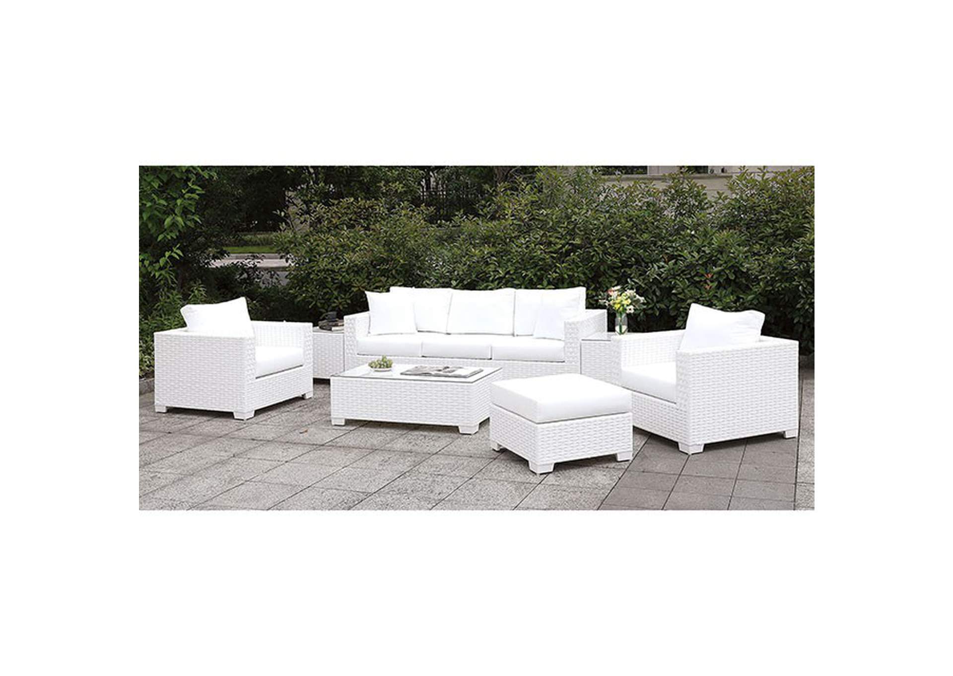 Somani Sofa + 2 Chairs + 2 End Tables + Coffee Table + Ottoman,Furniture of America