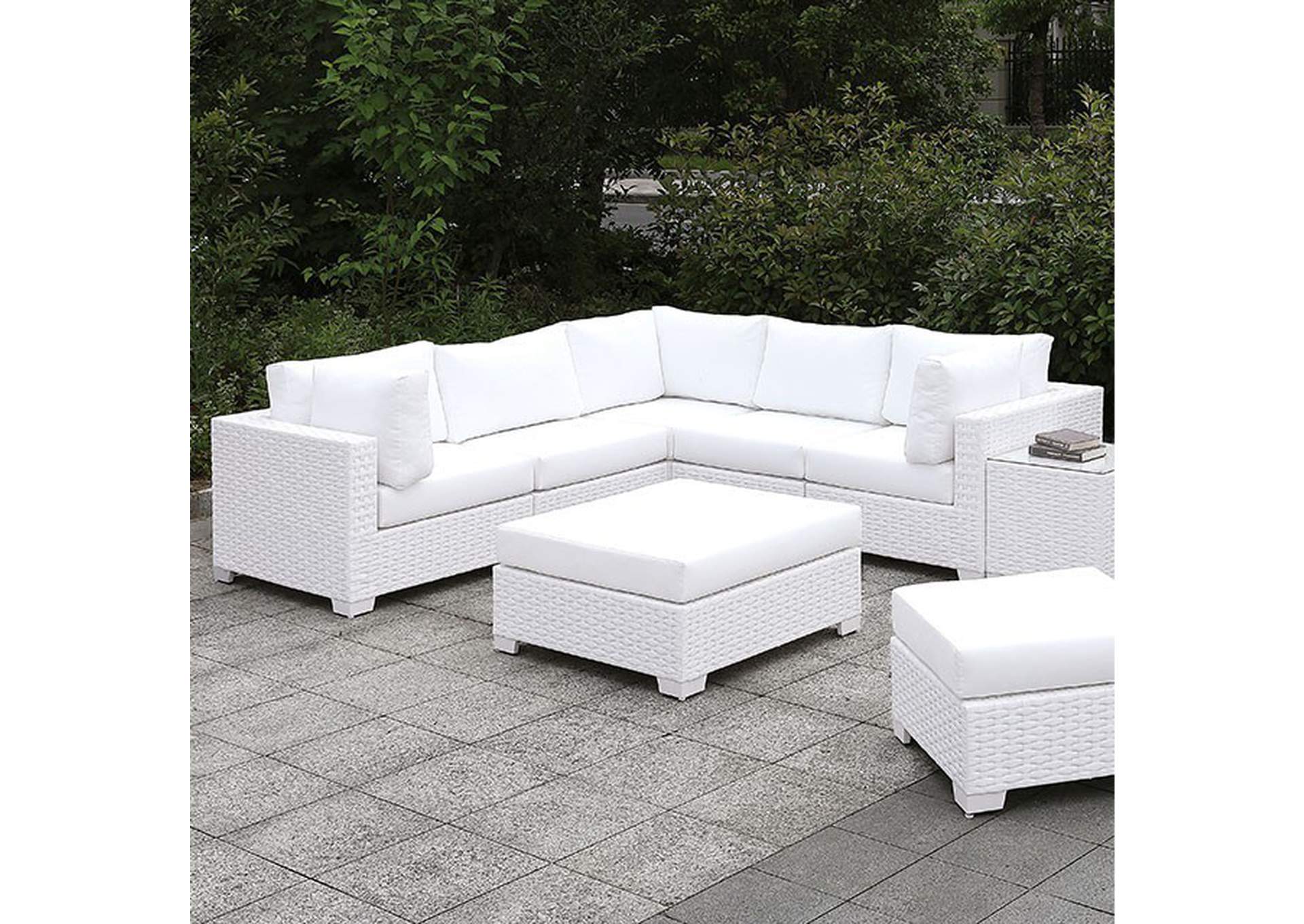 Somani L-Sectional + Chair + 2 Ottomans,Furniture of America