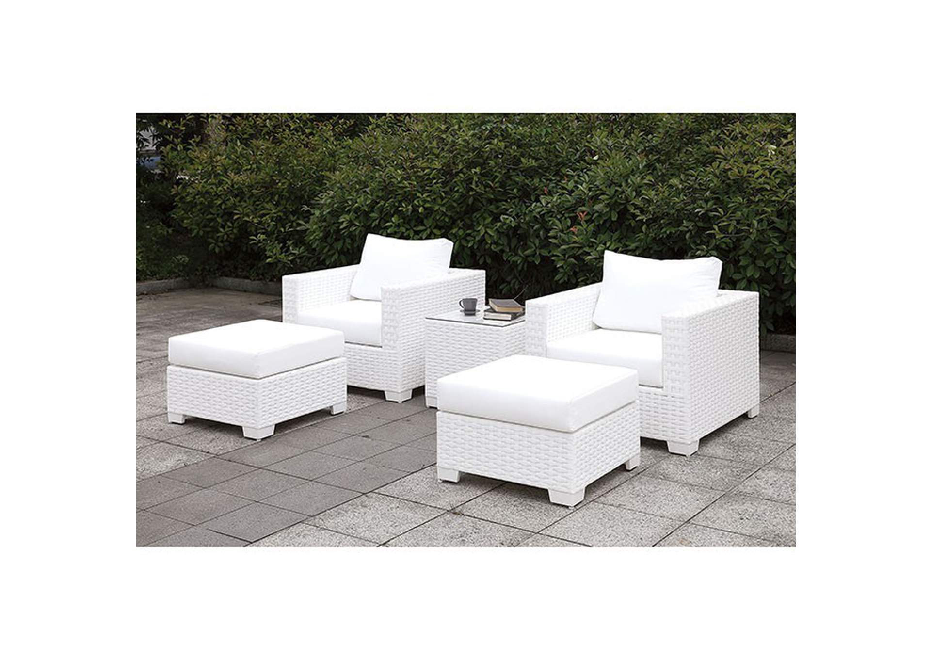 Somani 2 ChairS + 2 OttomanS + End Table,Furniture of America