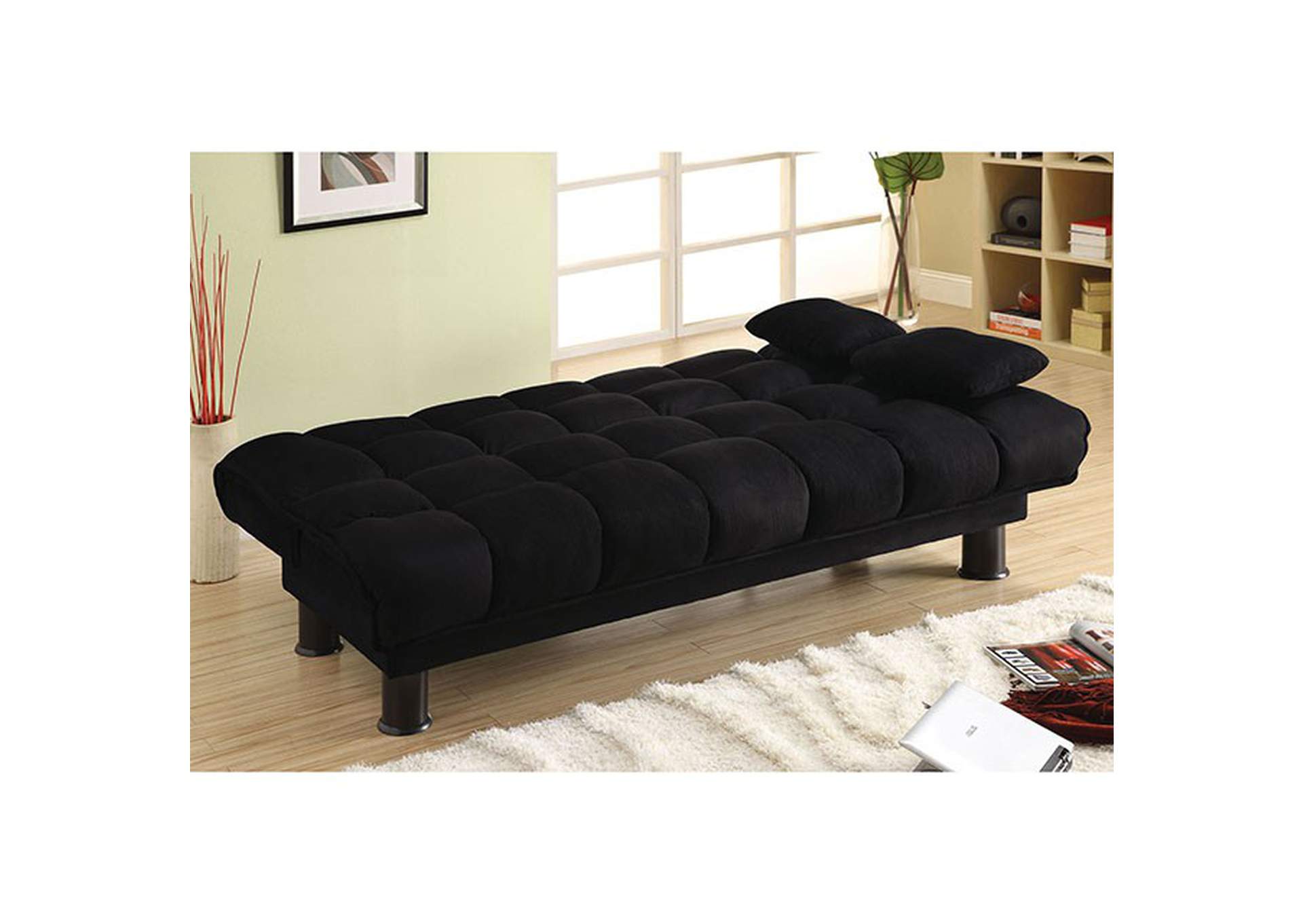 Bonifa Black Futon Sofa,Furniture of America