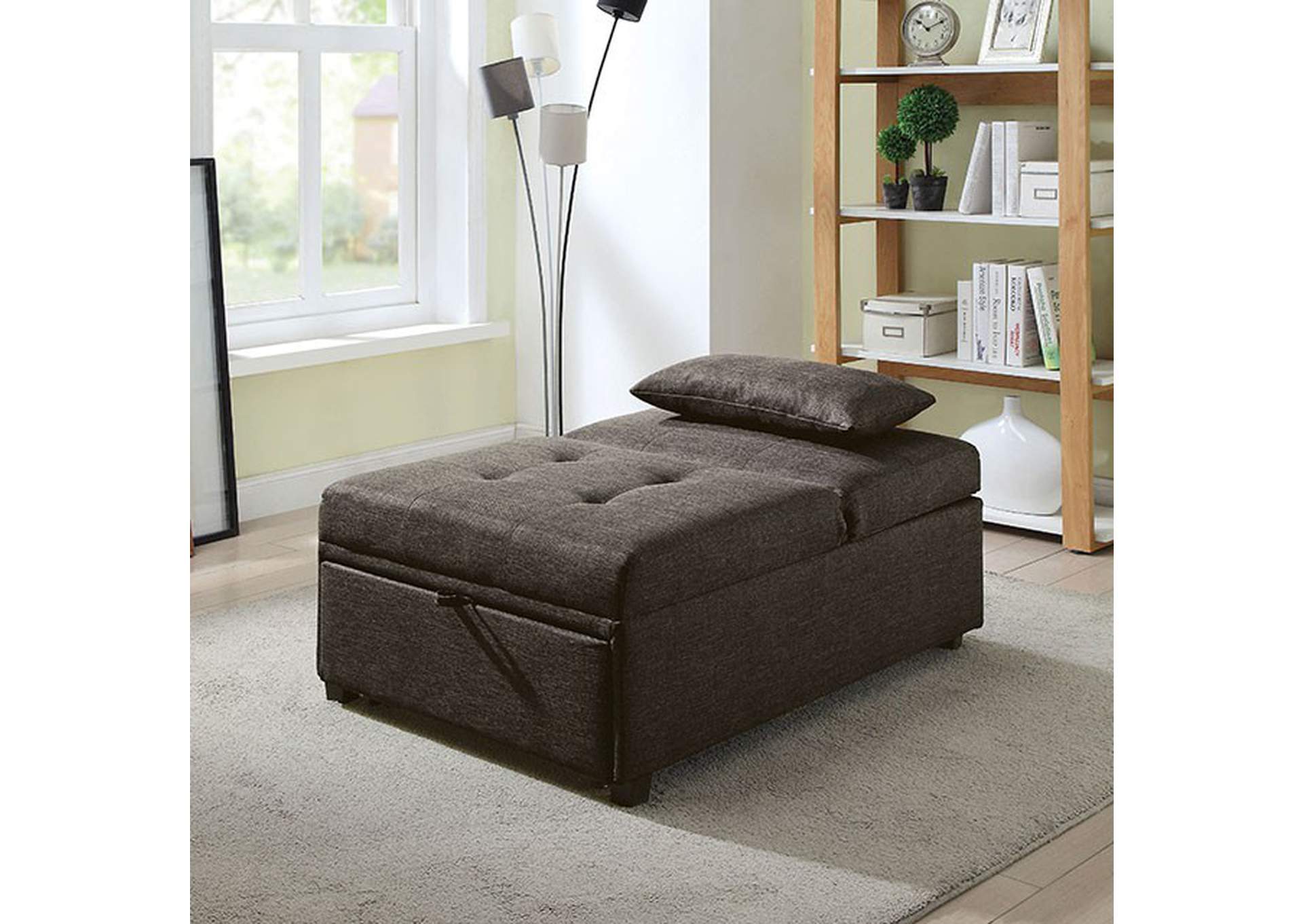 Oona Dark Gray Futon Sofa,Furniture of America