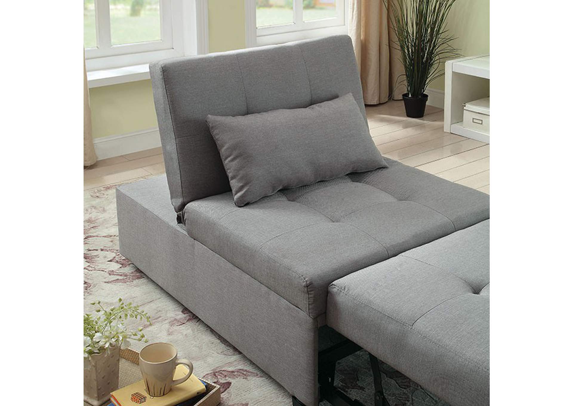 Oona Gray Futon Sofa,Furniture of America