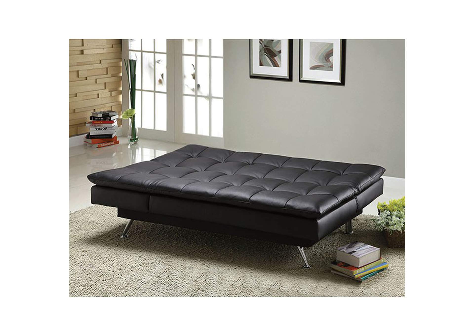 Hasty Black Futon Sofa,Furniture of America