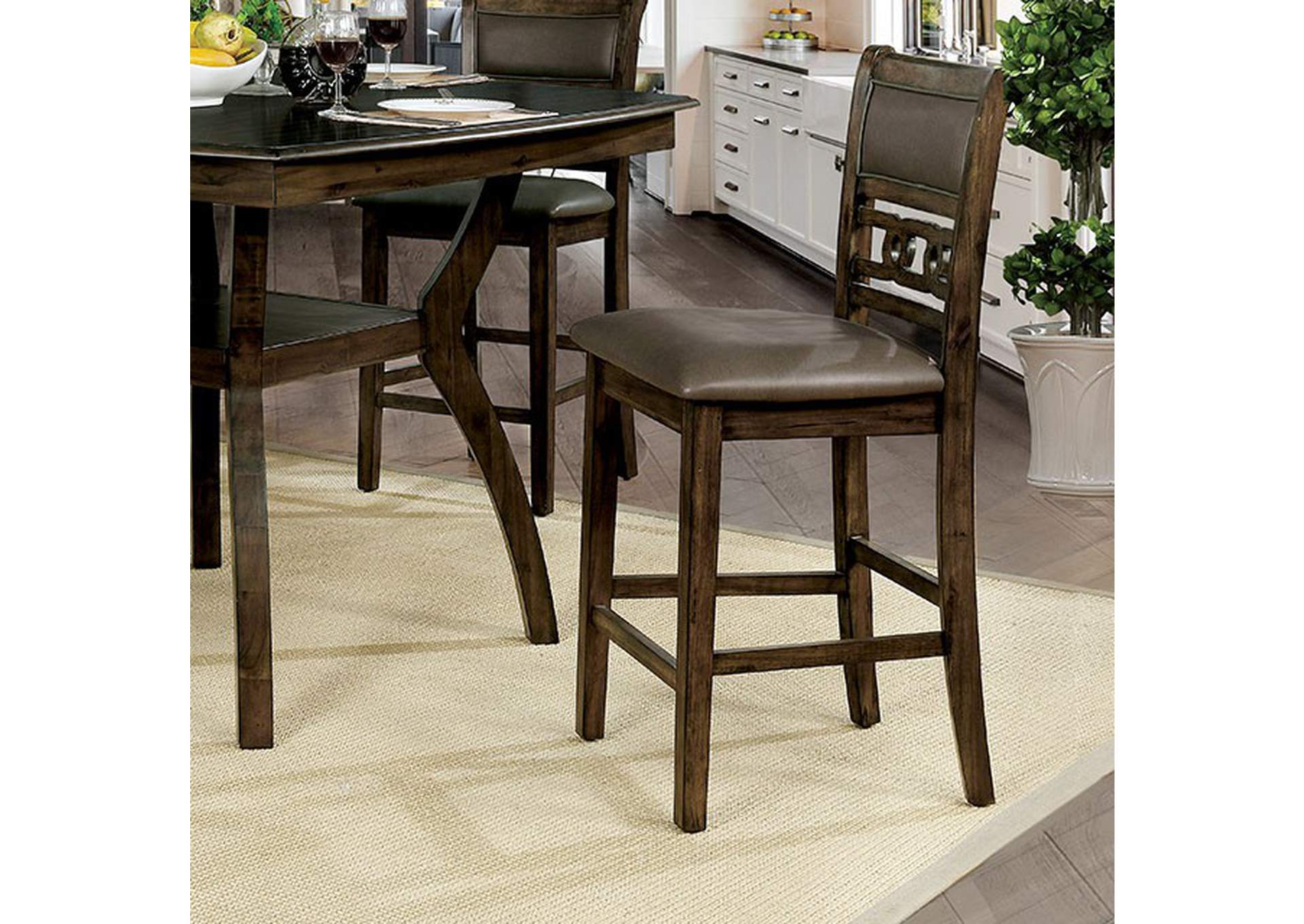 Flick Walnut Counter Height Side Chair [Set of 2],Furniture of America