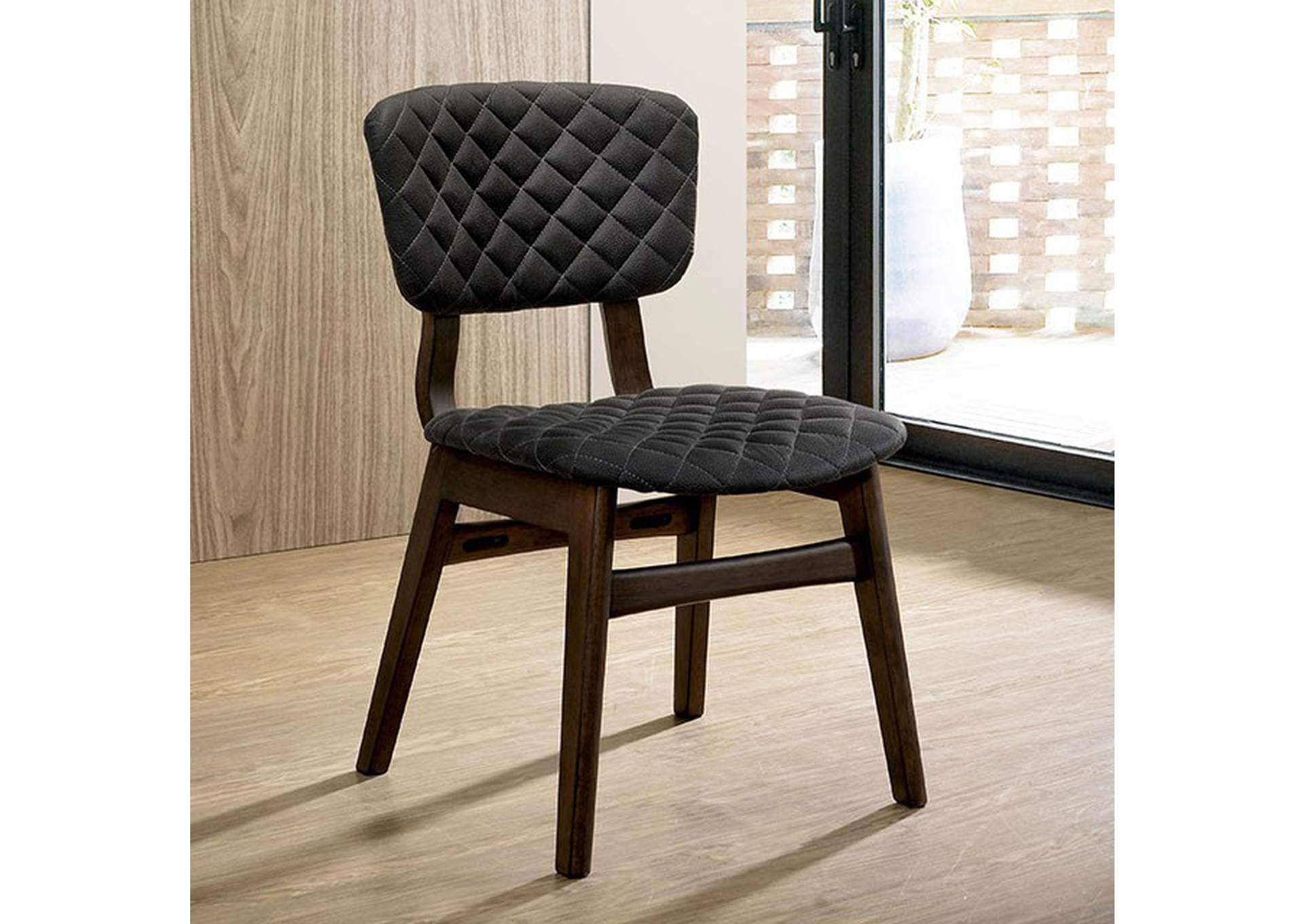 Shayna Walnut Side Chair [Set of 2],Furniture of America