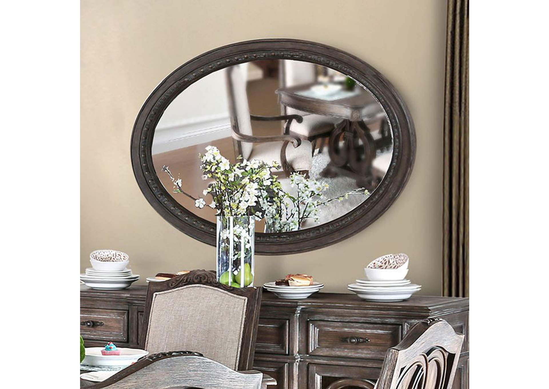 Arcadia Oval Mirror,Furniture of America
