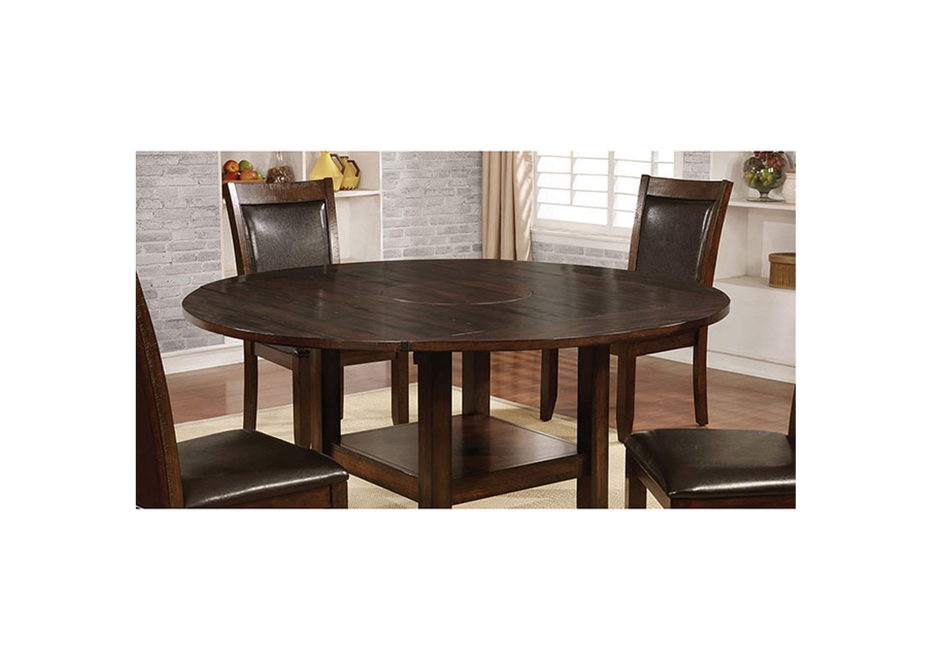 Maegan Brown Cherry Round Dining Table,Furniture of America