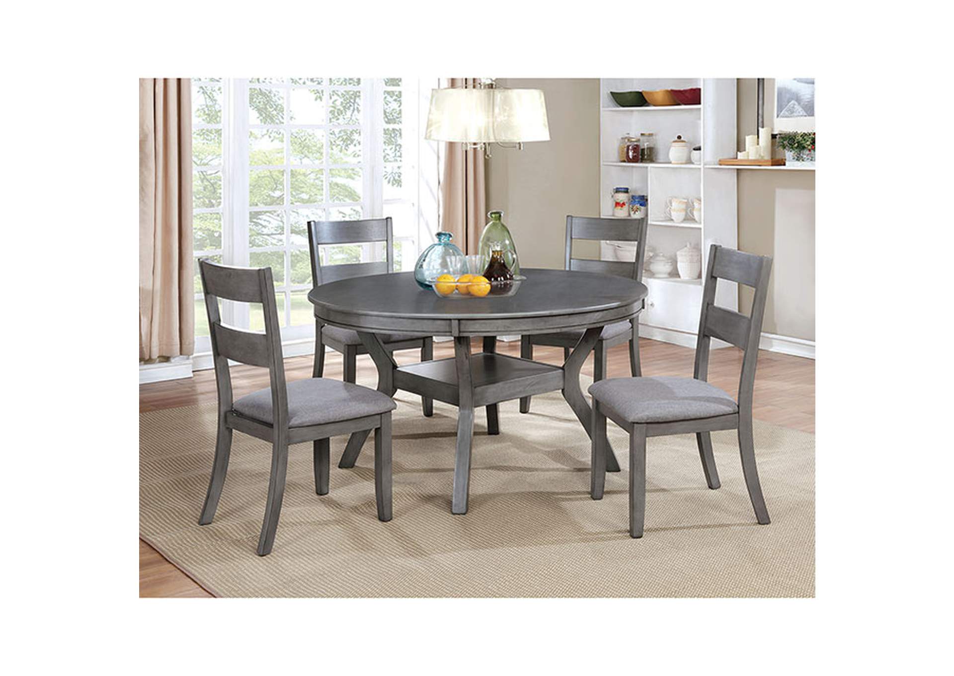 Juniper Gray Round Dining Table,Furniture of America