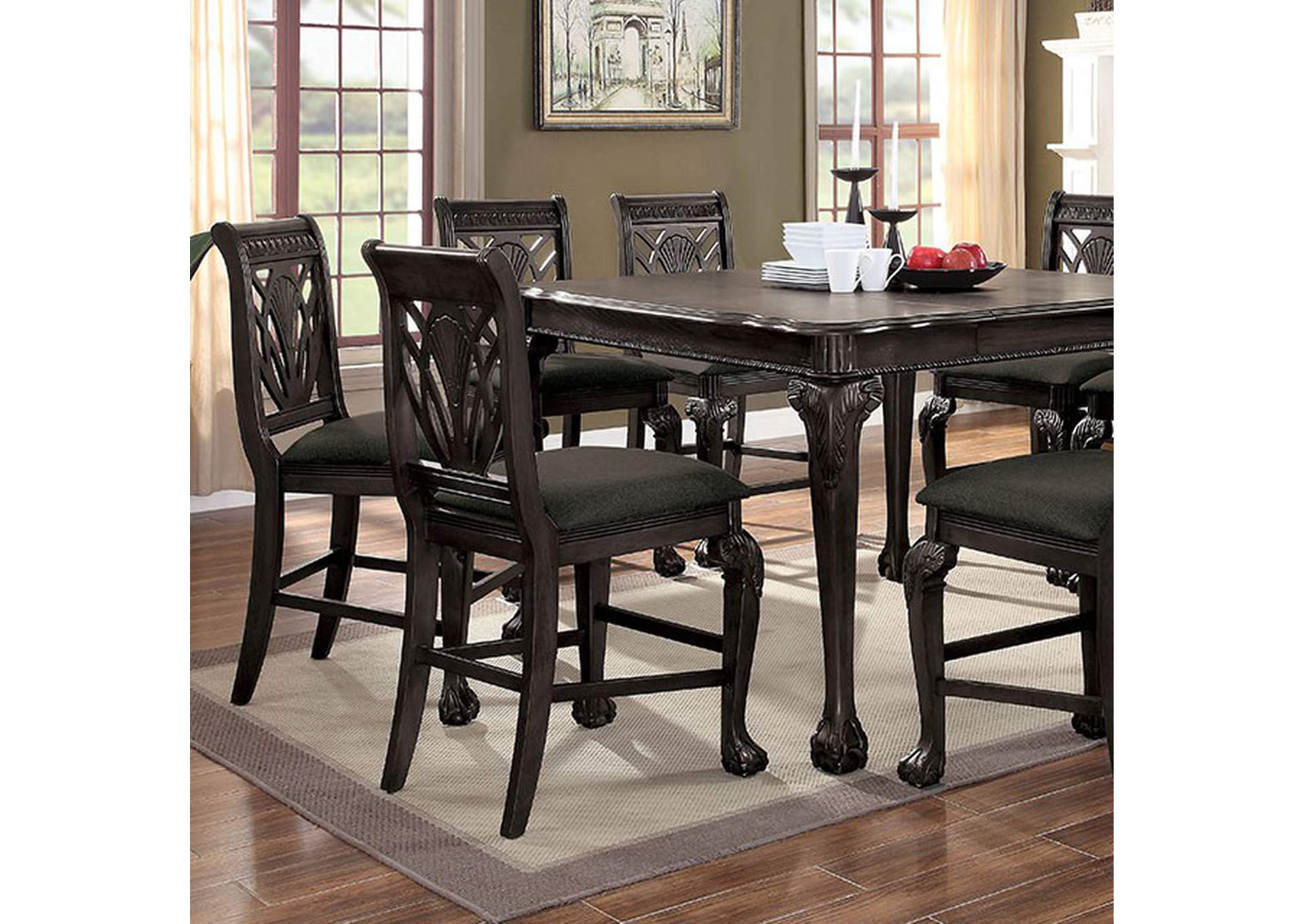 Petersburg Dark Gray Counter Height Table,Furniture of America