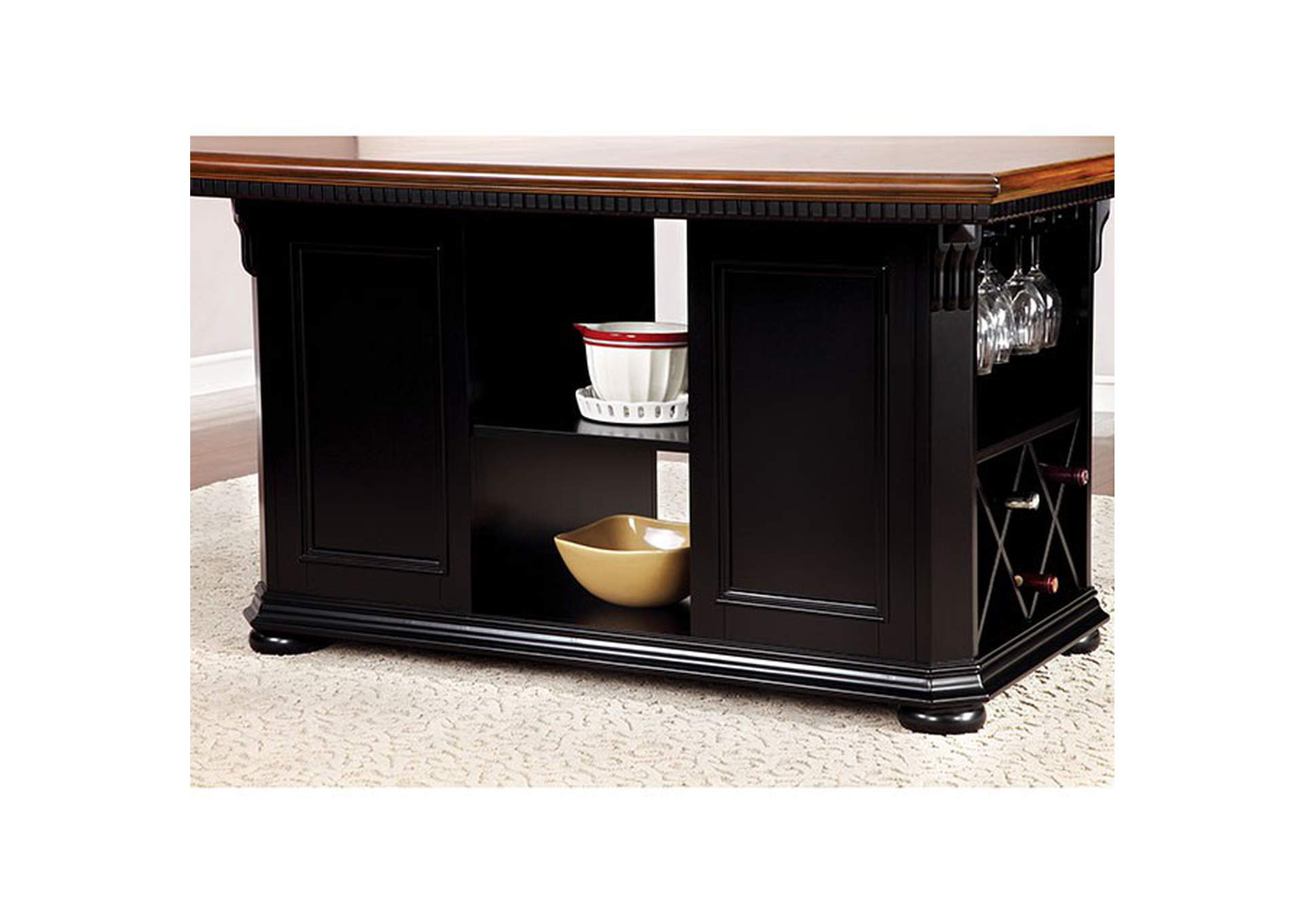 Sabrina Black Counter Height Table,Furniture of America