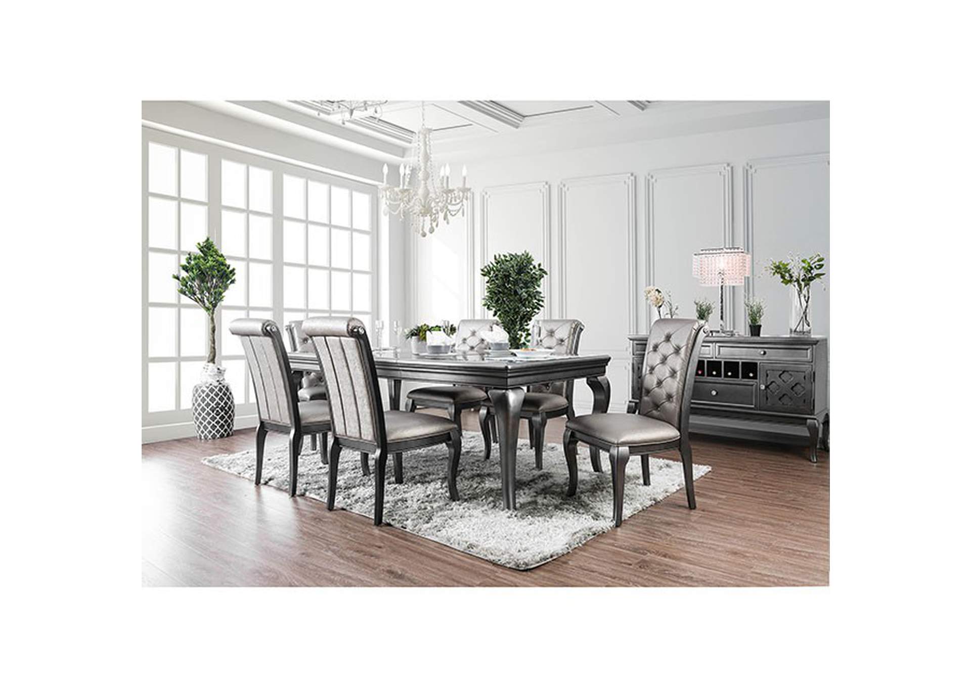 Amina Gray Dining Table,Furniture of America