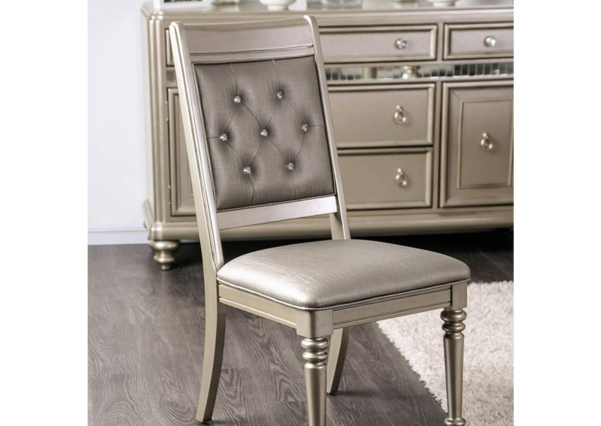 Xandra Champagne Side Chair [Set of 2],Furniture of America