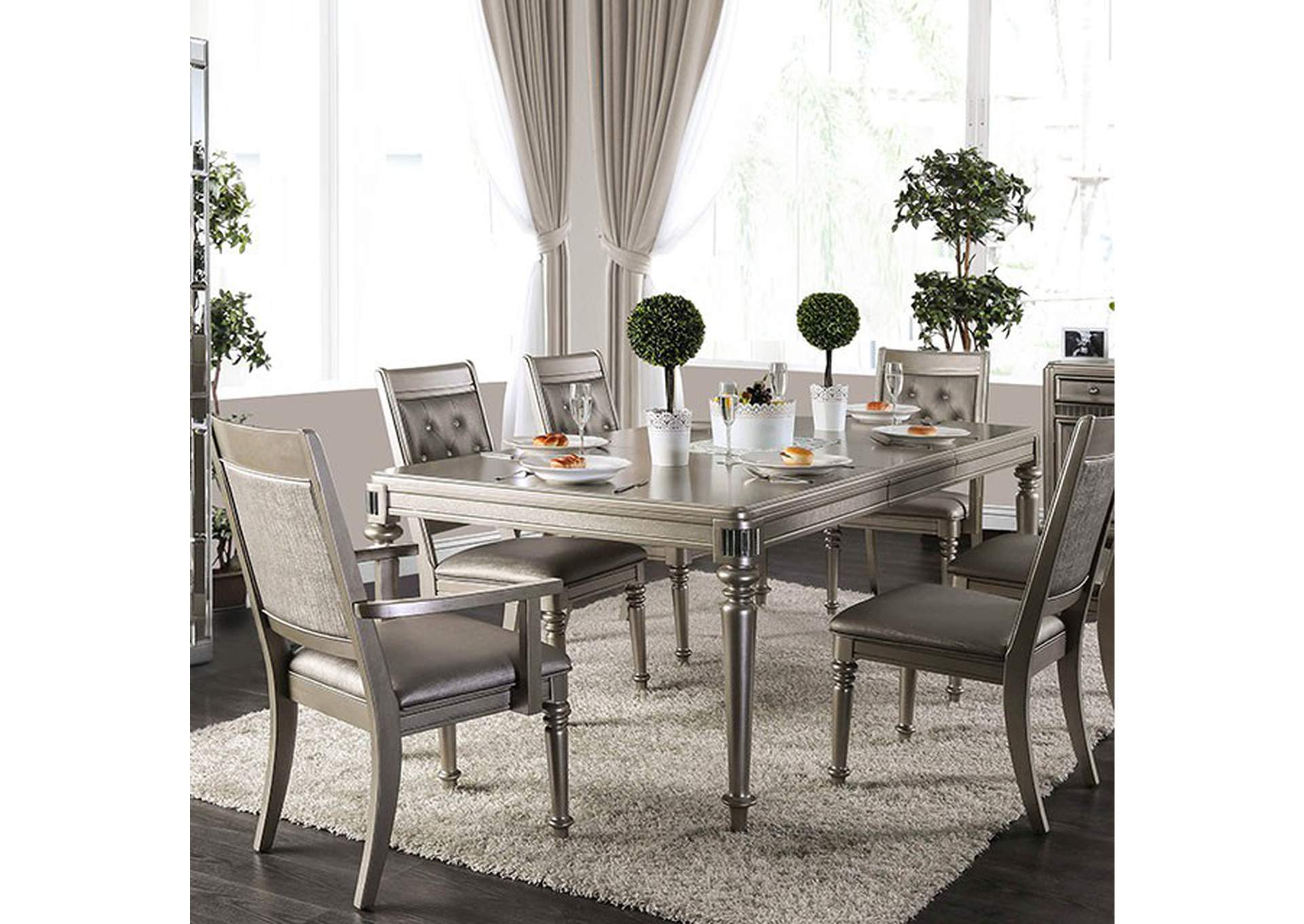 Xandra Champagne Dining Table,Furniture of America