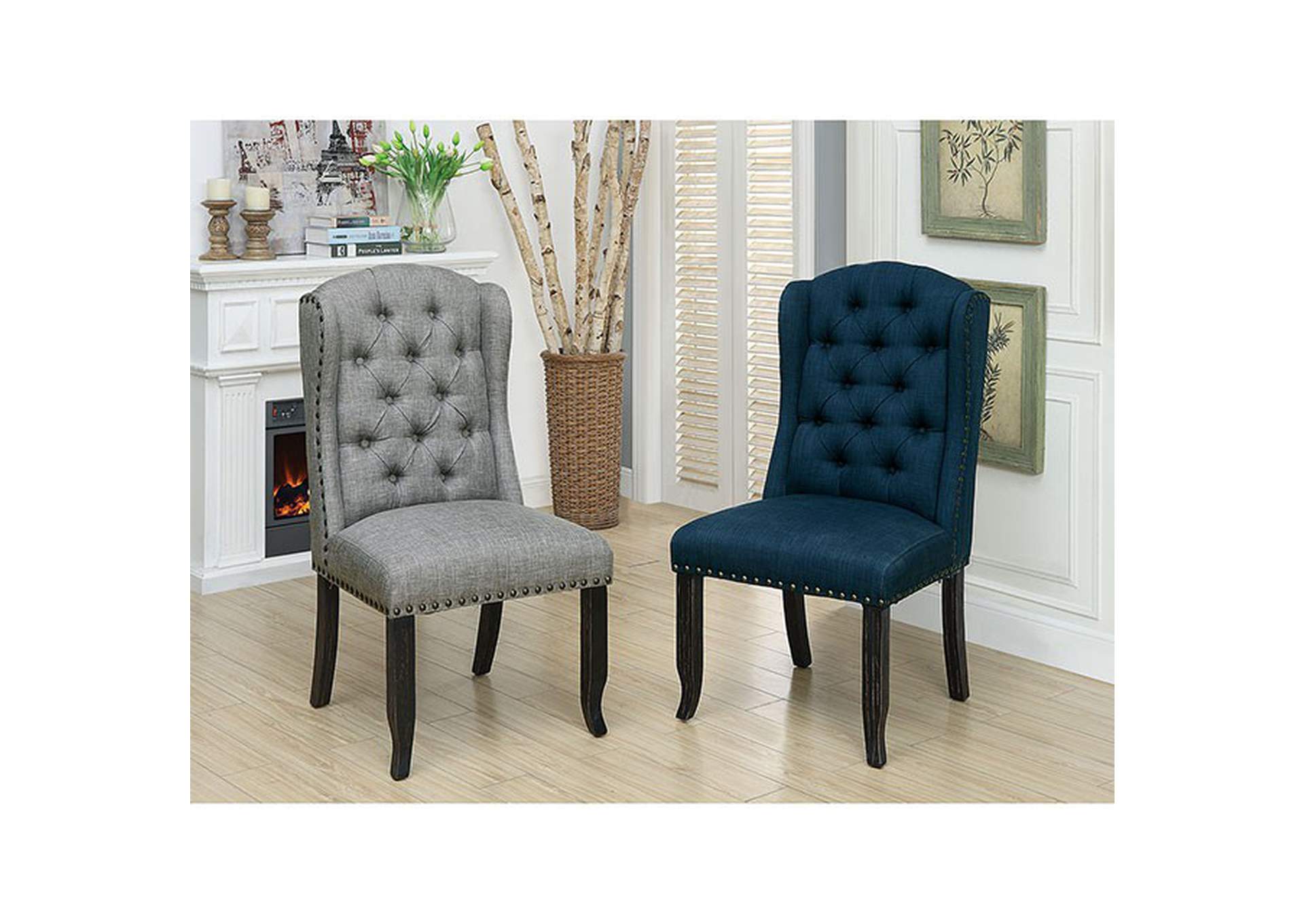 Sania Antique Black Side Chair [Set of 2],Furniture of America