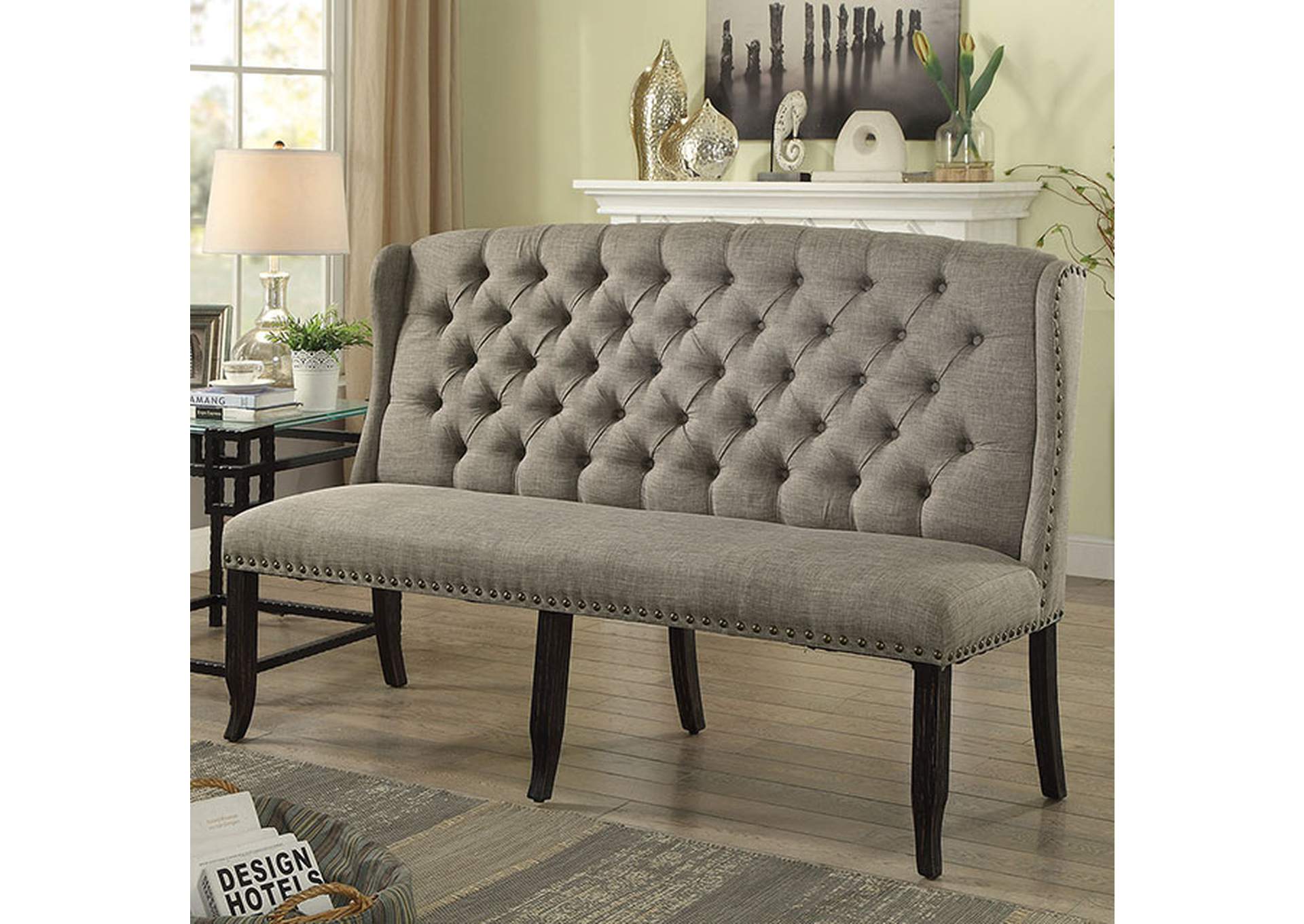 3-Seater Love Seat Bench,Furniture of America