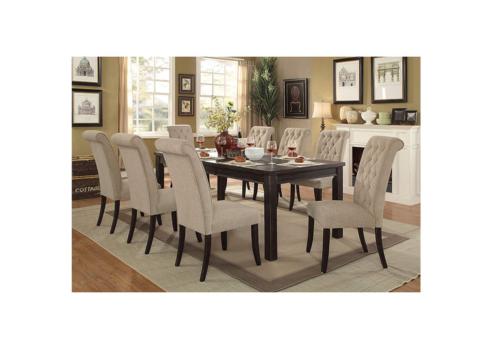 Mashall Beige Side Chair [Set of 2],Furniture of America DTC