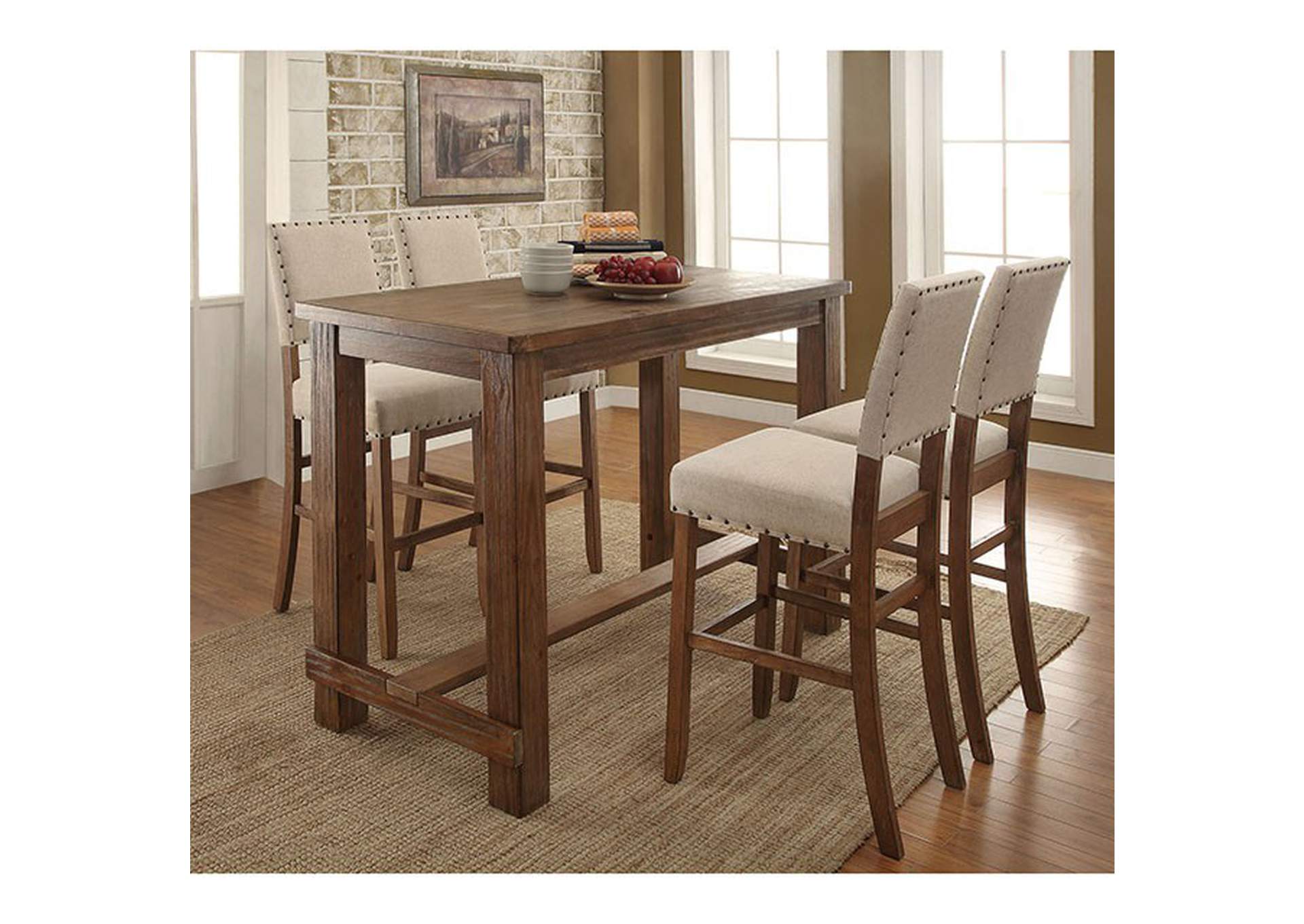 Sania Oak Bar Table,Furniture of America