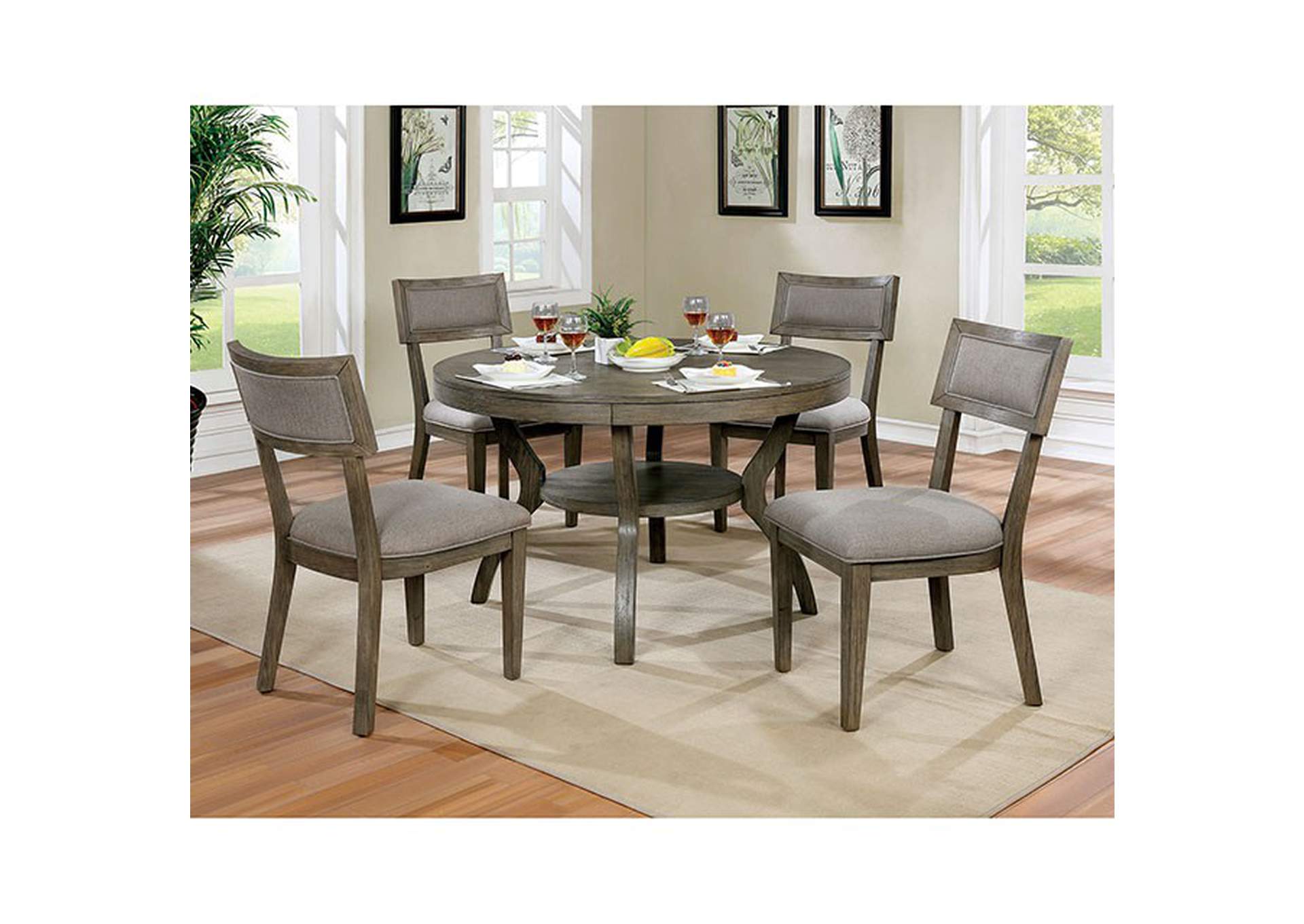 Leeds Round Dining Table,Furniture of America